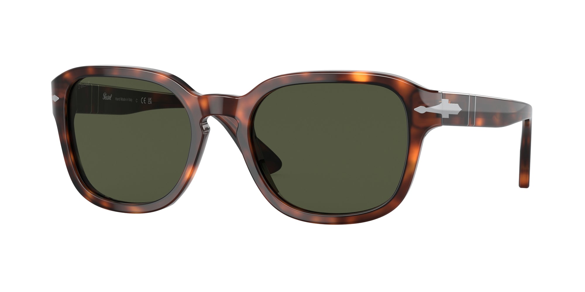 8056597787239 - Unisex PO3305s 24 31 Gläser SONNENBRILLEN Acetat Havanna Grün Rund