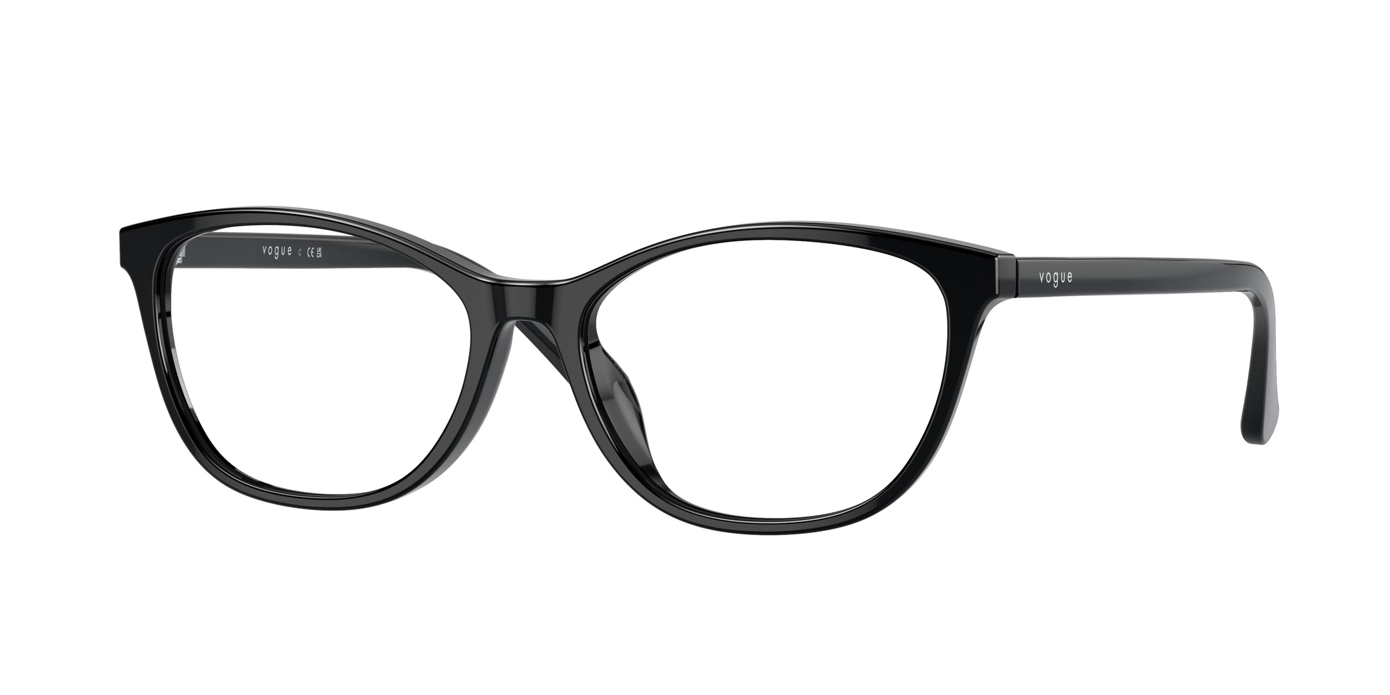 8056597806022 - Frau VO5502D  W44 Rahmen von BRILLEN Acetat Schwarz Transparent Katzenauge Normal