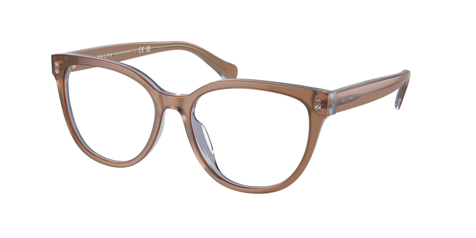 8056597806855 - Damen RA7153  6067 Rahmen von BRILLEN Acetat Braun Transparent Rund Normal