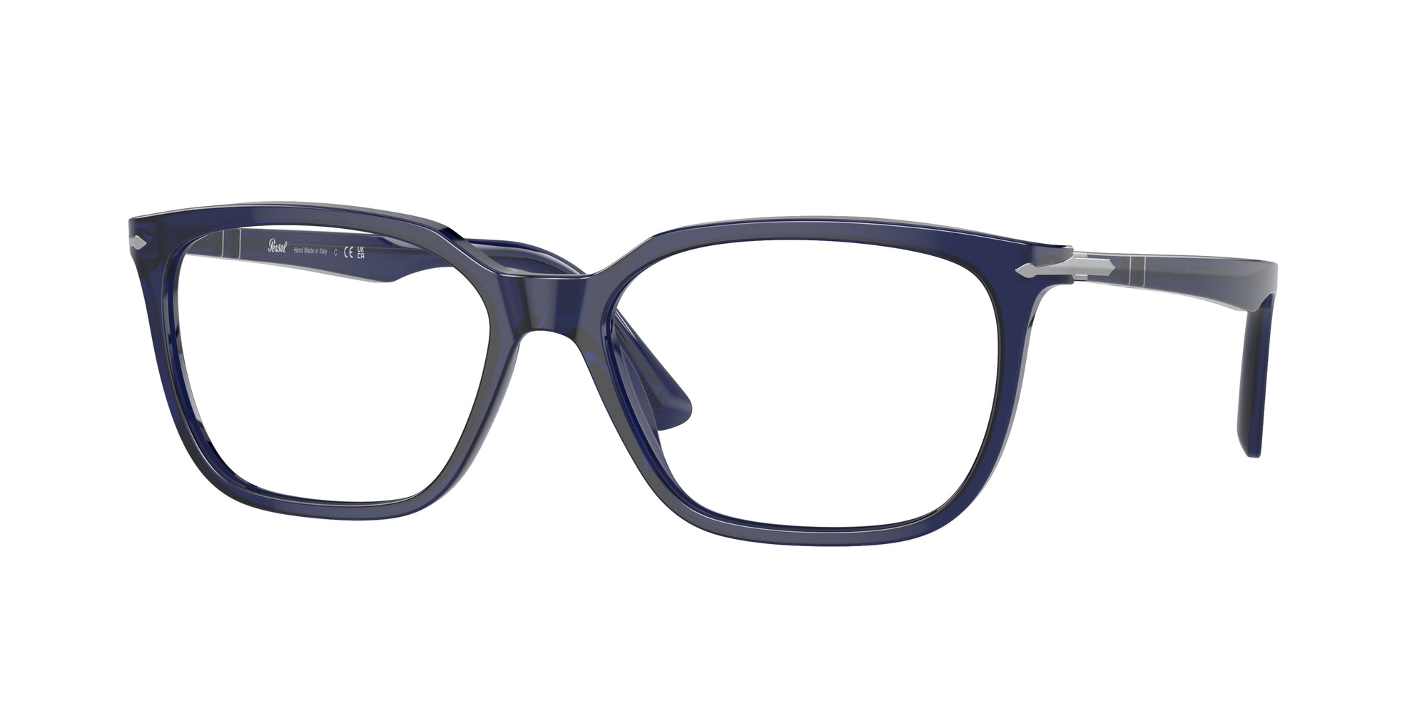 8056597812634 - Herren PO3298V  181 Rahmen von BRILLEN Acetat Blau Transparent Quadratisch Normal