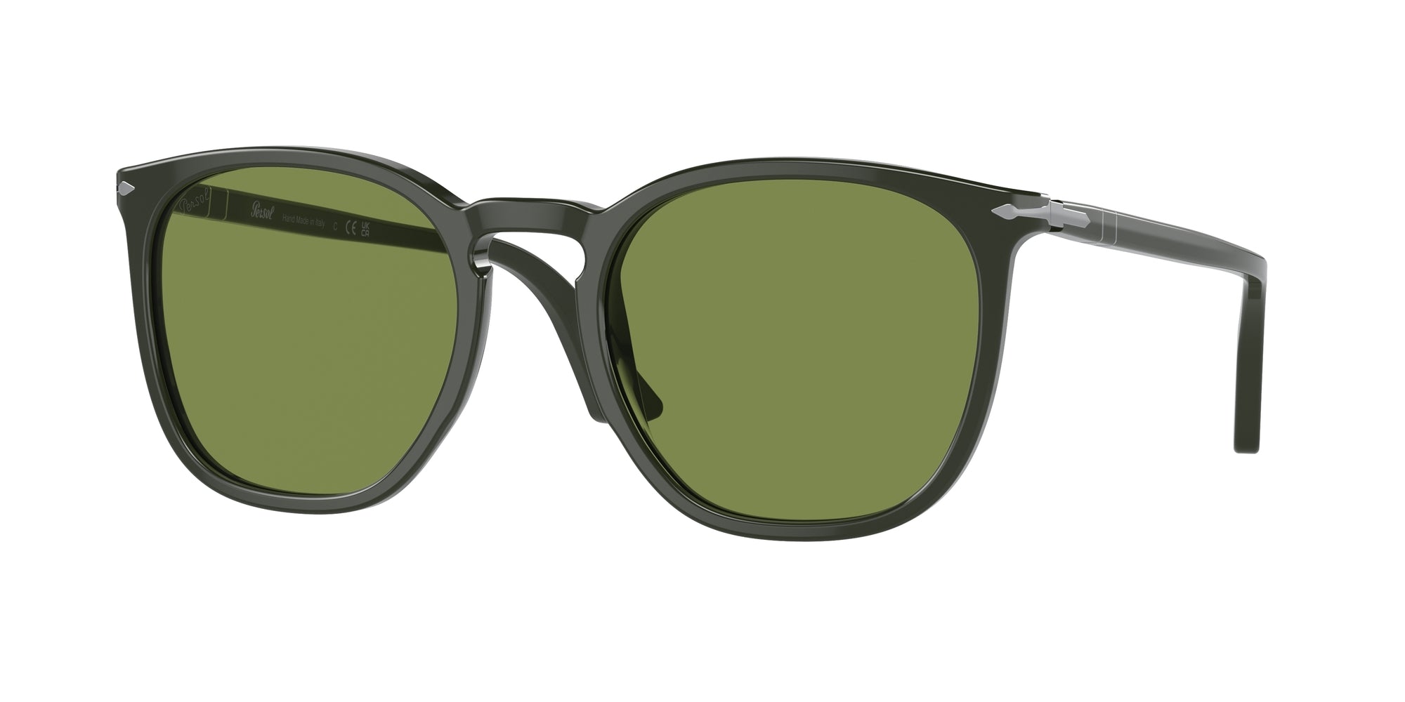 8056597818506 - Unisex PO3316S  11884E Gläser SONNENBRILLEN Acetat Grün Grün Hocken Normal