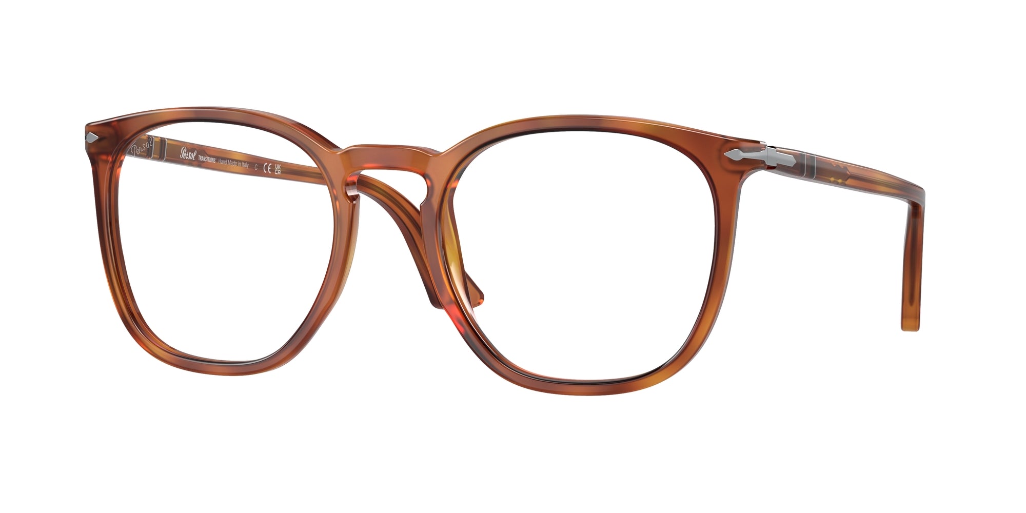 8056597818636 - Unisex PO3316S  96 GJ Gläser SONNENBRILLEN Acetat Braun Transparent Hocken Übergänge Photochromatisch