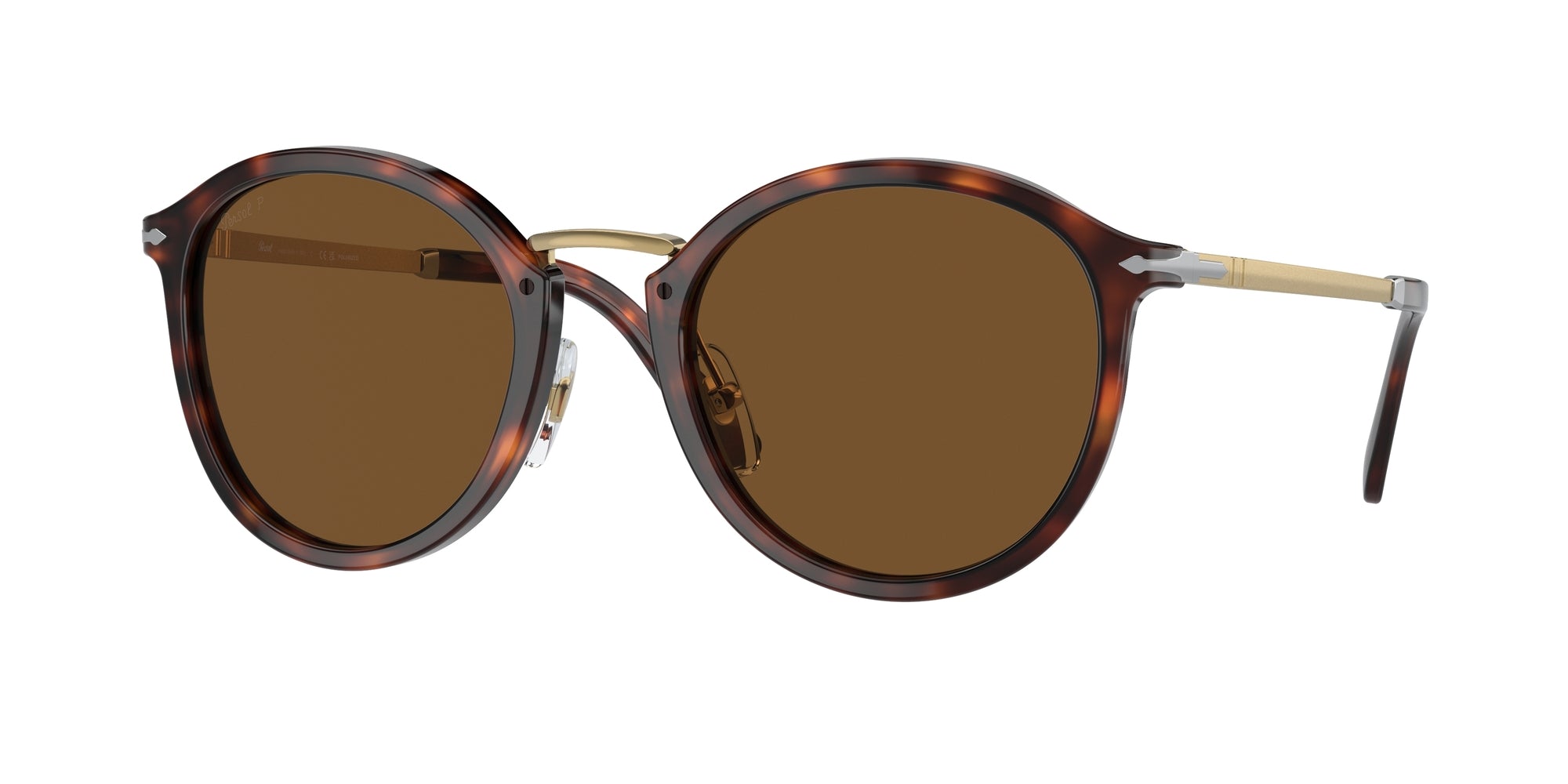 8056597821490 - Unisex PO3309S  24 57 Gläser SONNENBRILLEN Acetat Schildkröte Braun Rund Polarisiert