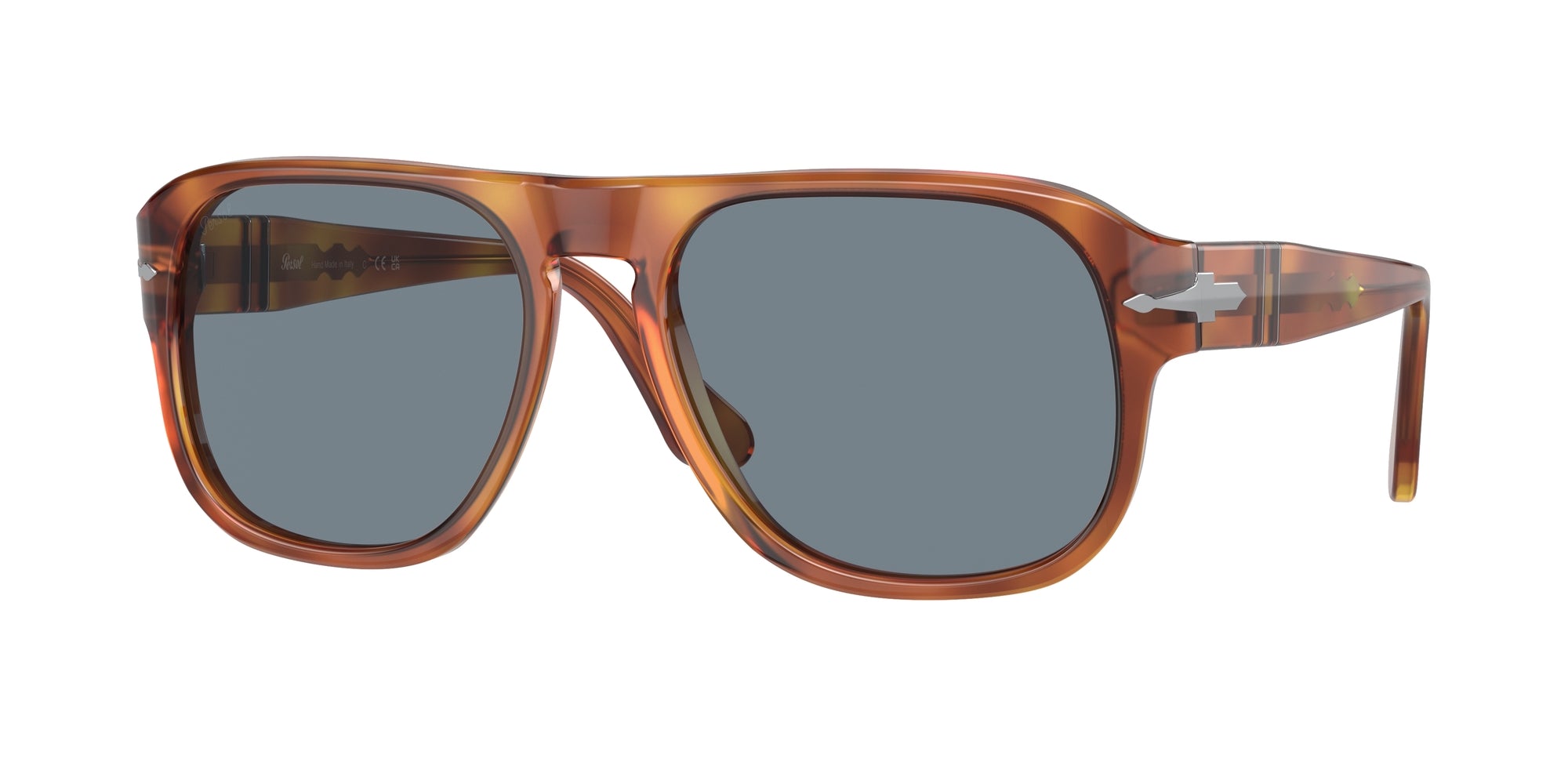 8056597823081 - Unisex PO3310S Jean 96 56 Gläser SONNENBRILLEN Acetat Braun Himmelblau Kissen Normal