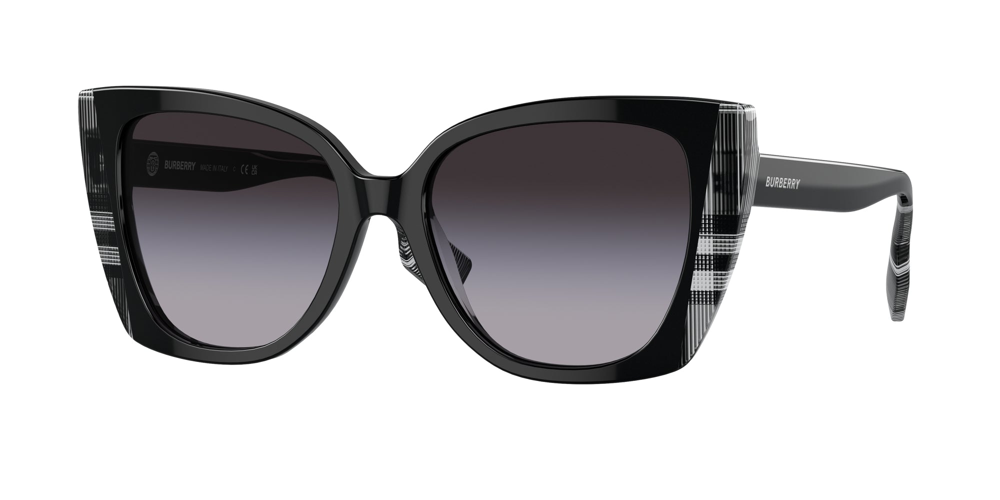 8056597826341 - Damen BE4393 MERNL 40518G Gläser SONNENBRILLEN Acetat Schwarz Grau Cat Eye Normal Schattiert