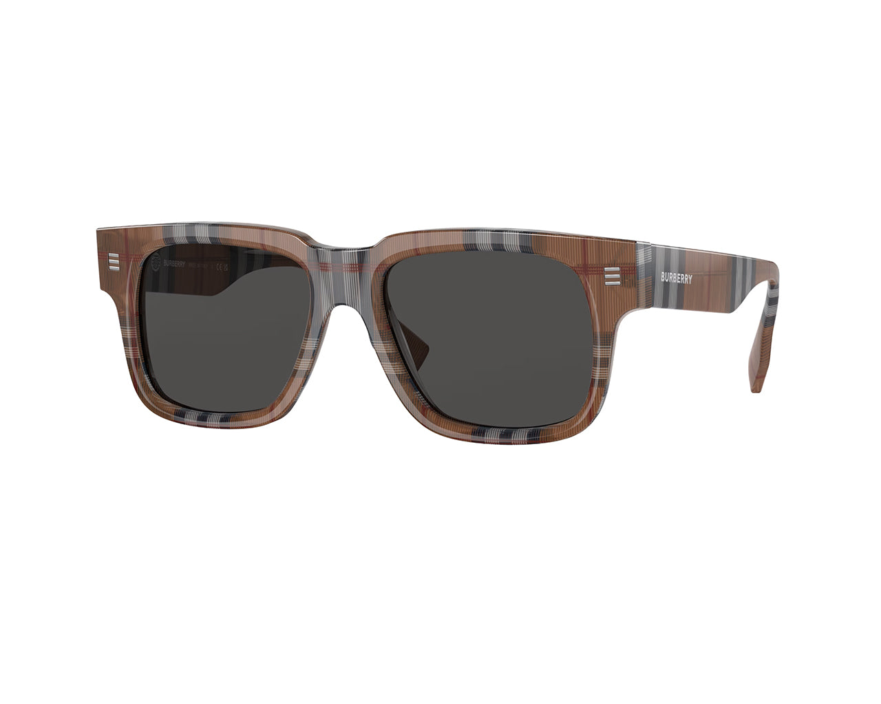 8056597830768 - Herren BE4394 Hayden 396687 Gläser SONNENBRILLEN Acetat Braun Grau Quadratisch Normal