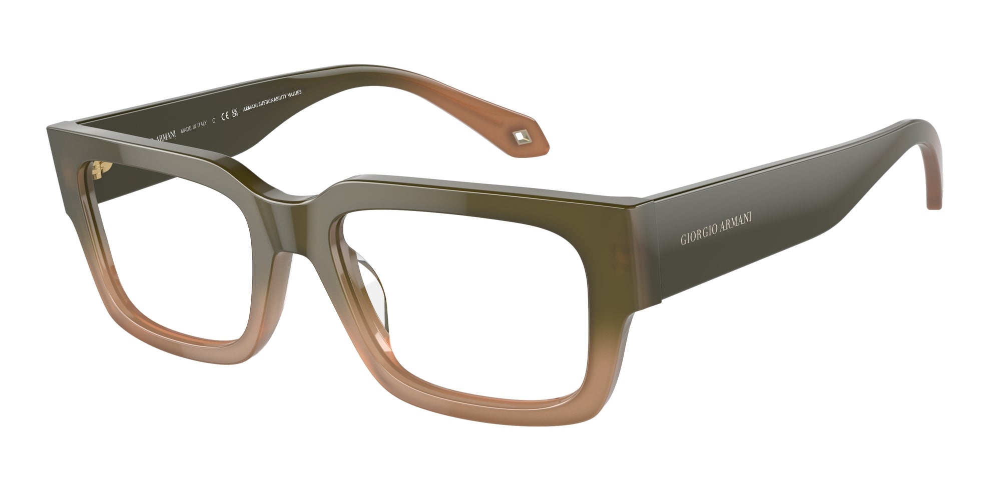 8056597833585 - Herren AR7243U  5982 Rahmen von BRILLEN Acetat Grün Transparent Quadratisch Normal