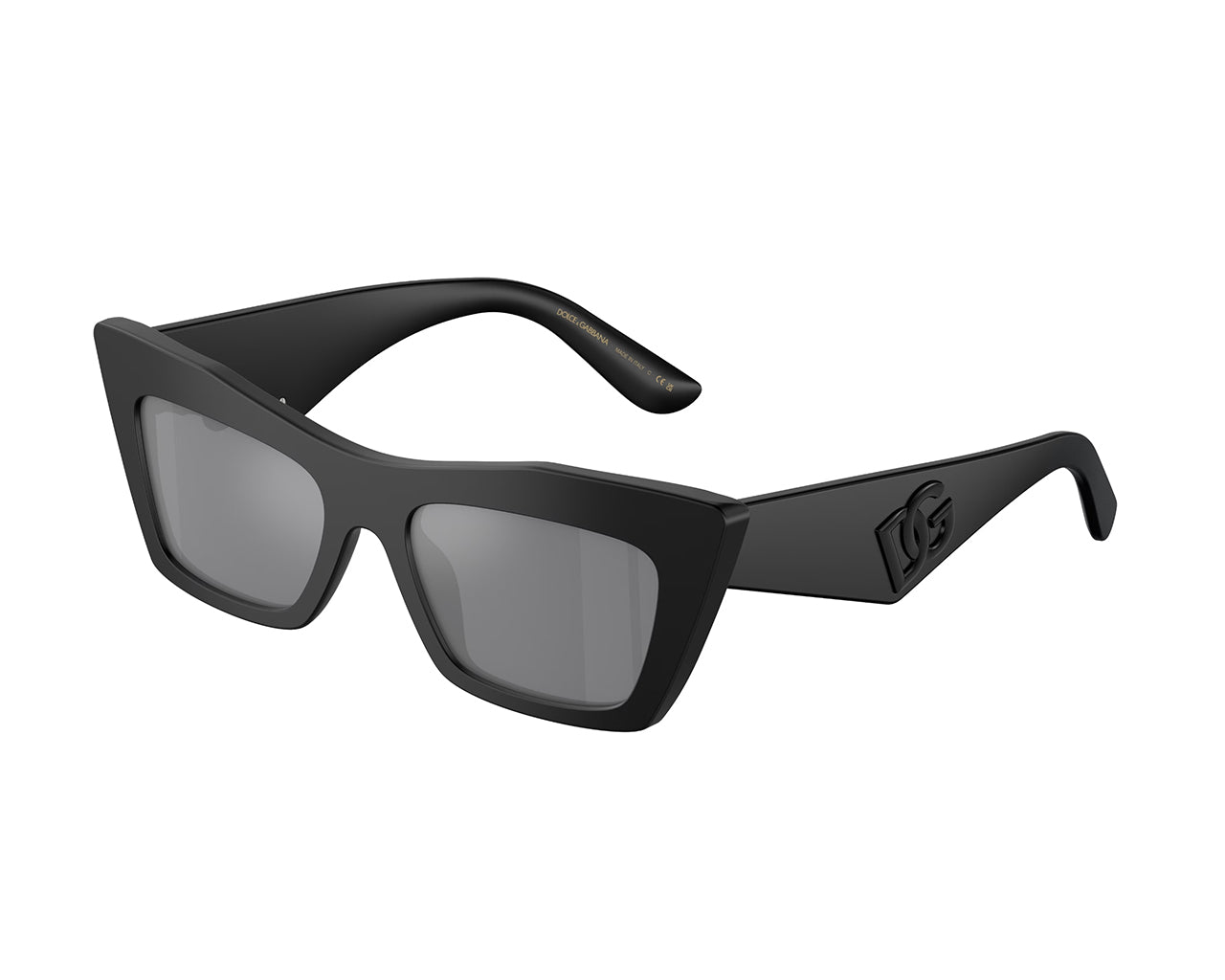 8056597840842 - Damen DG4435 25256G Gläser SONNENBRILLEN Acetat Schwarz Grau Cat Eye Normal Spiegel