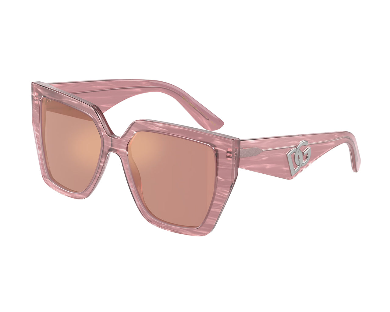 8056597844505 - Damen DG4438 3405A4 Gläser SONNENBRILLEN Acetat Rosa Rosa Hocken Normal Spiegel