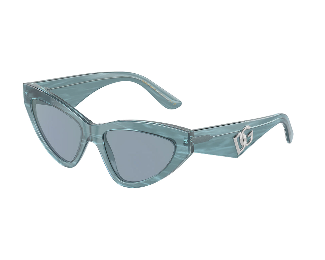 8056597844628 - Damen DG4439 3406E3 Gläser SONNENBRILLEN Acetat Hellblau Blau Cat Eye Normal