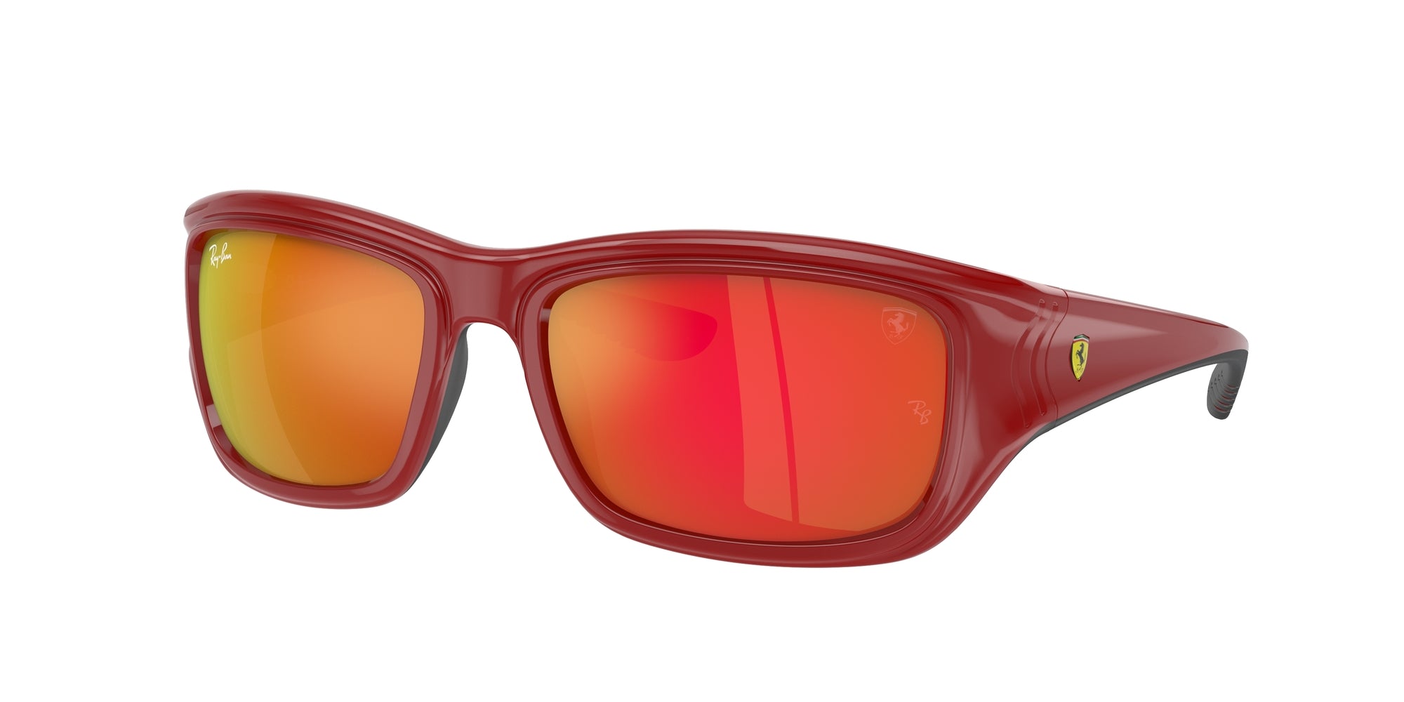 8056597853705 - Herren RB4405M  F6236Q Gläser SONNENBRILLEN Nylon Rot Orange Quadratisch Normal Spiegel