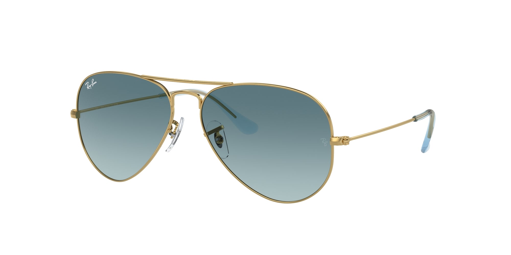 8056597855754 - Unisex RB3025 Aviator Large Metal 001 3M Gläser SONNENBRILLEN Metall Gold Blau Pilot Normale