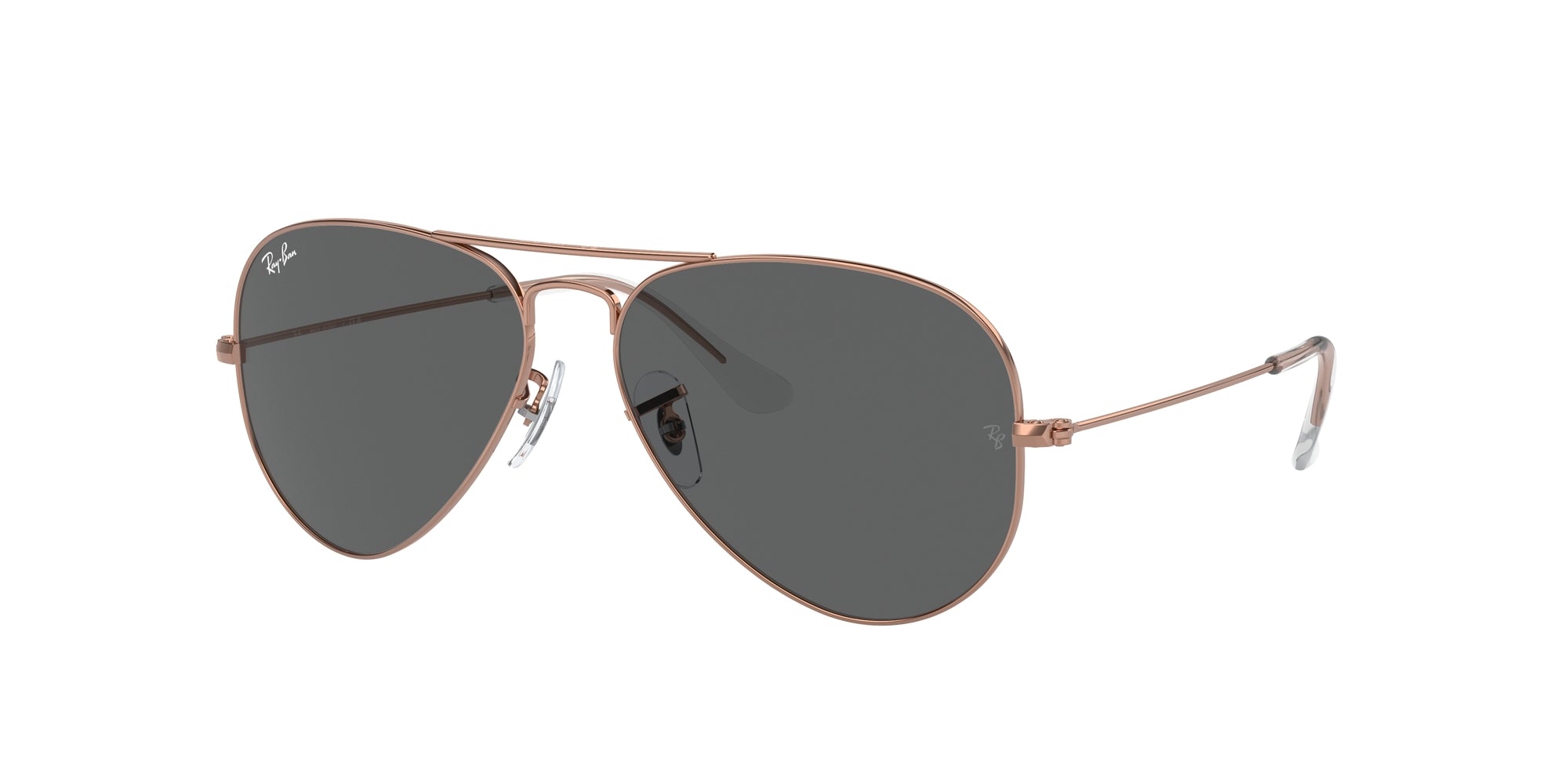 8056597855884 - Unisex RB3025 Aviator Large Metal 9202b1 Gläser SONNENBRILLEN Metall Rosa Gold Dunkelgrau Pilot Normale