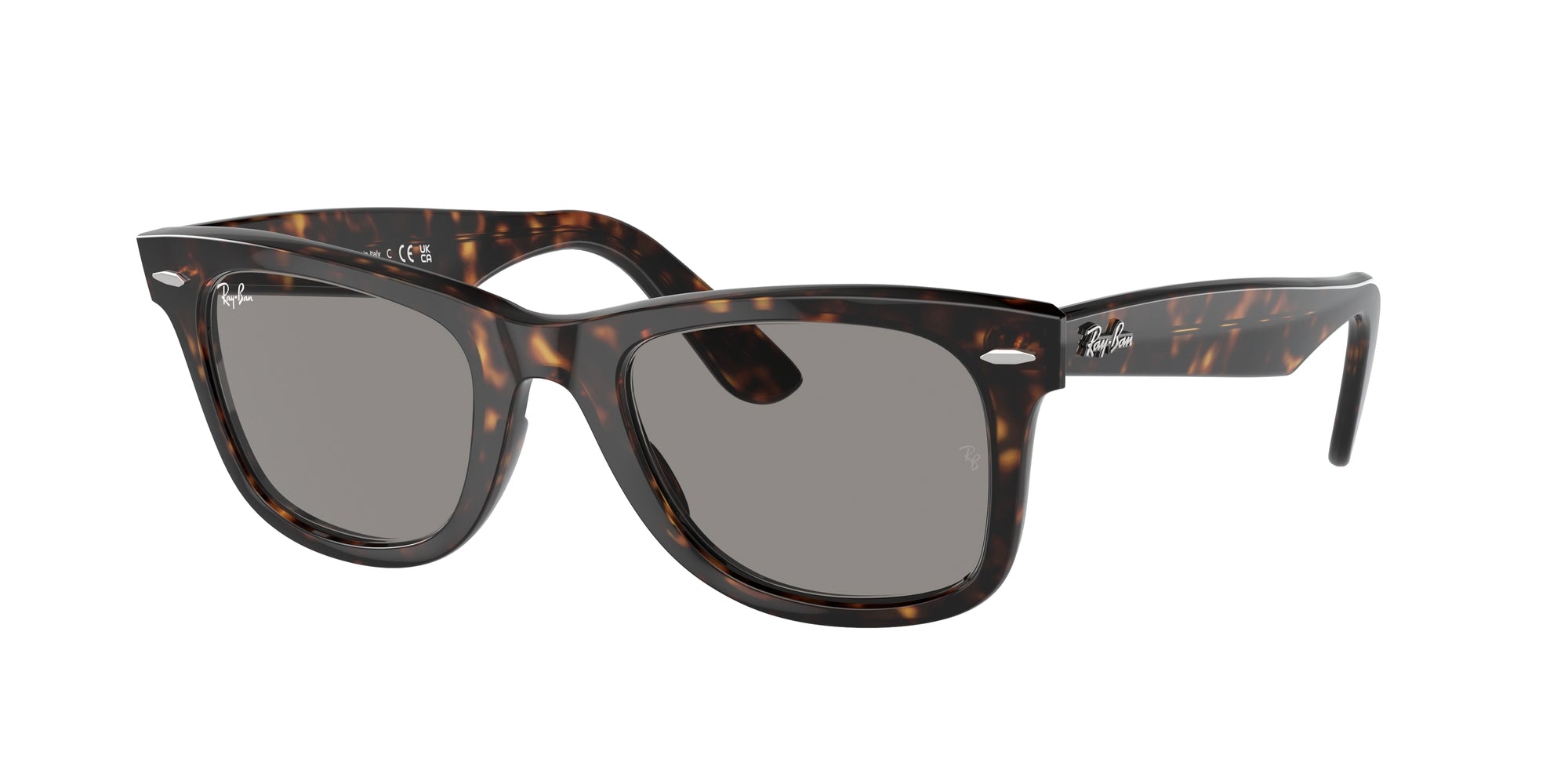 8056597860734 - Unisex RB2140 WAYFARER 1382R5 Gläser SONNENBRILLEN Acetat Schildkröte Grau Quadratisch Normal