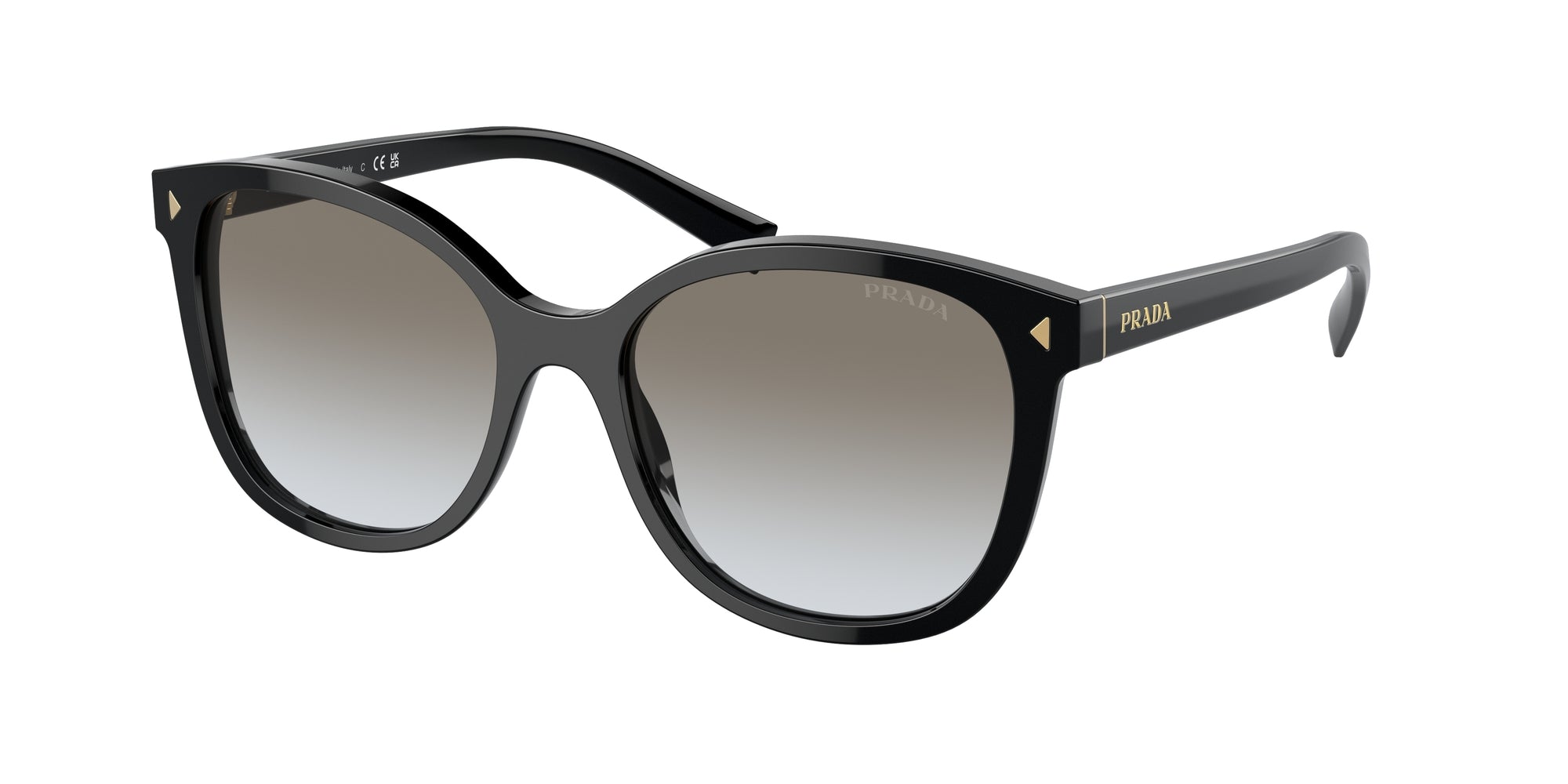 8056597874724 - Damen PR 22ZS  1AB0A7 Gläser SONNENBRILLEN Acetat Schwarz Grau Quadratisch Normal Schattiert