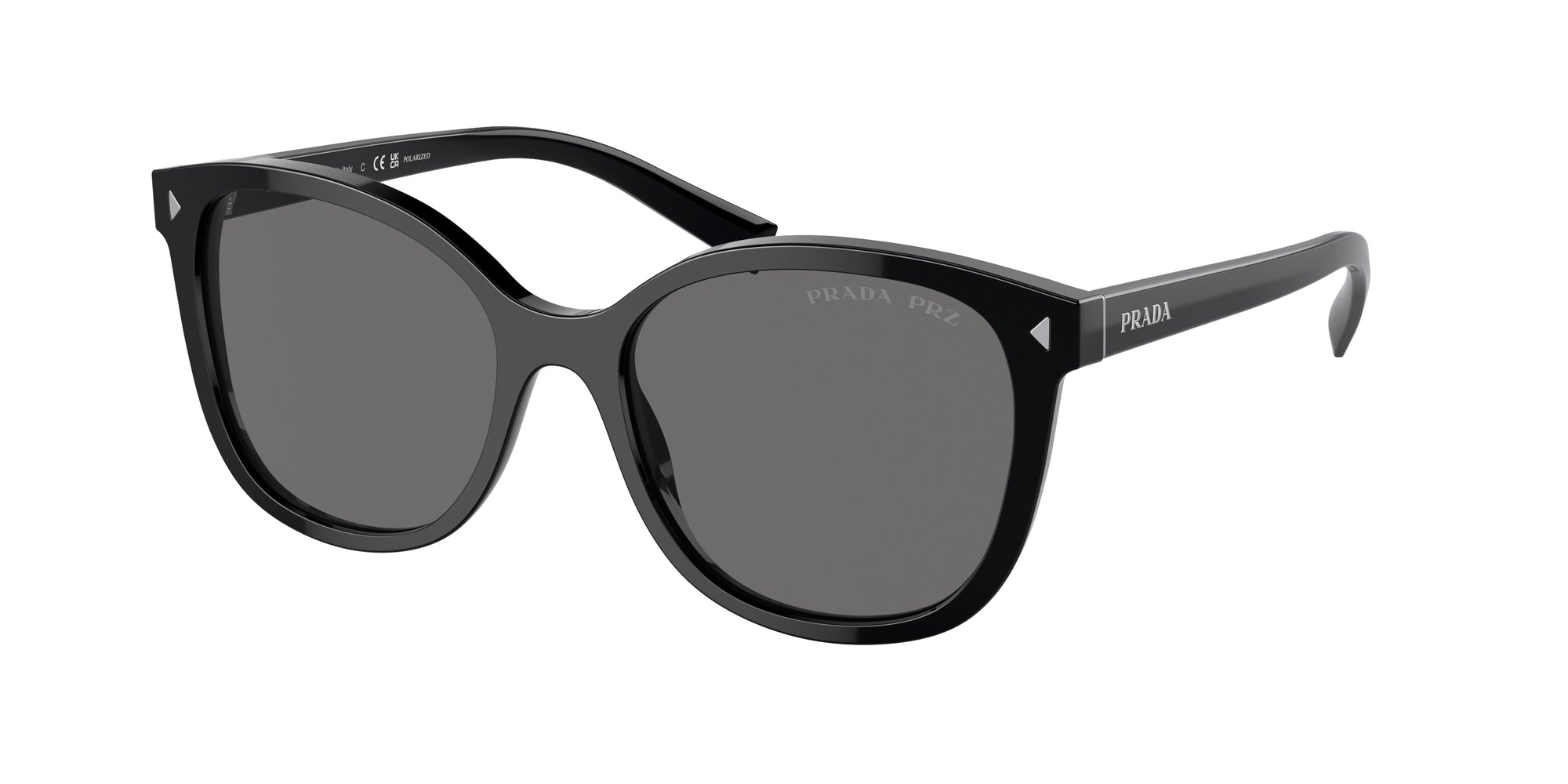 8056597874731 - Damen PR 22ZS  1AB5Z1 Gläser SONNENBRILLEN Acetat Schwarz Grau Quadratisch Polarisiert