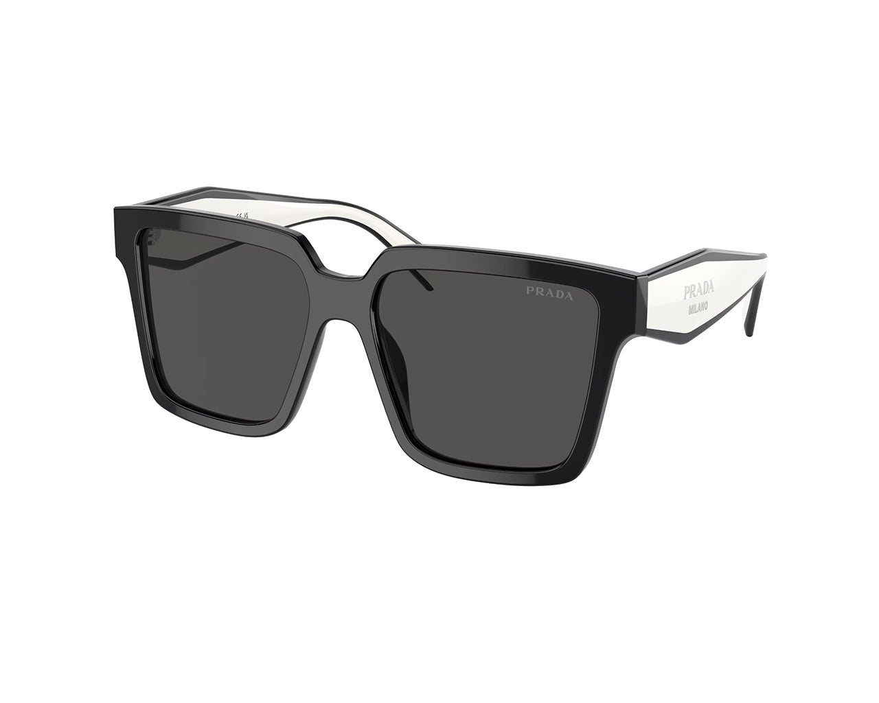 8056597874915 - Damen PR 24ZS  1AB5S0 Gläser SONNENBRILLEN Acetat Schwarz Grau Quadratisch Normal