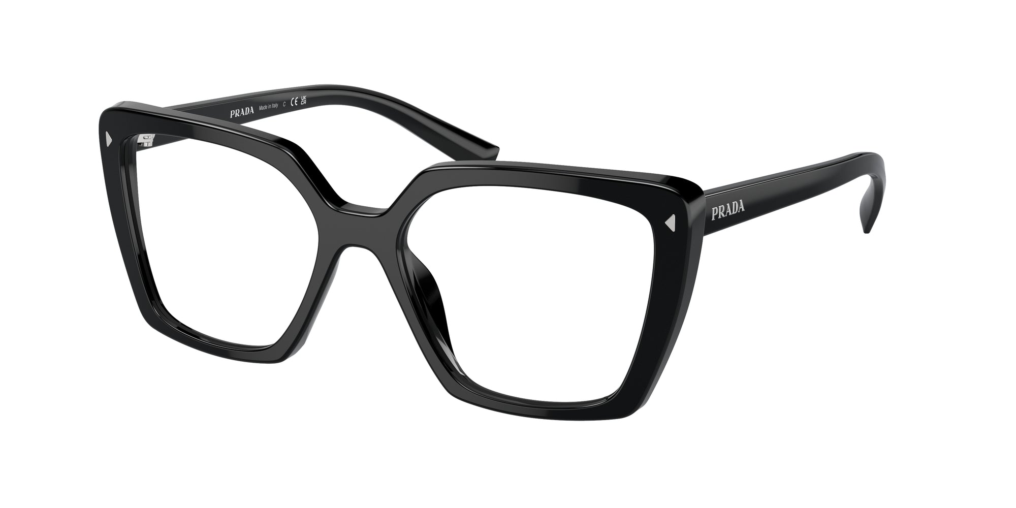 8056597876117 - Damen PR 16ZV  1AB1O1 Rahmen von BRILLEN Acetat Schwarz Transparent Quadratisch Normal