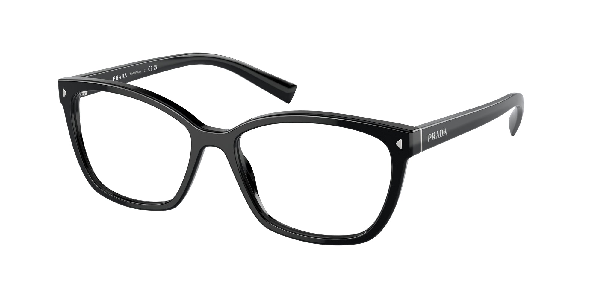 8056597876971 - Damen PR 15ZV  1AB1O1 Rahmen von BRILLEN Acetat Schwarz Transparent Quadratisch Normal