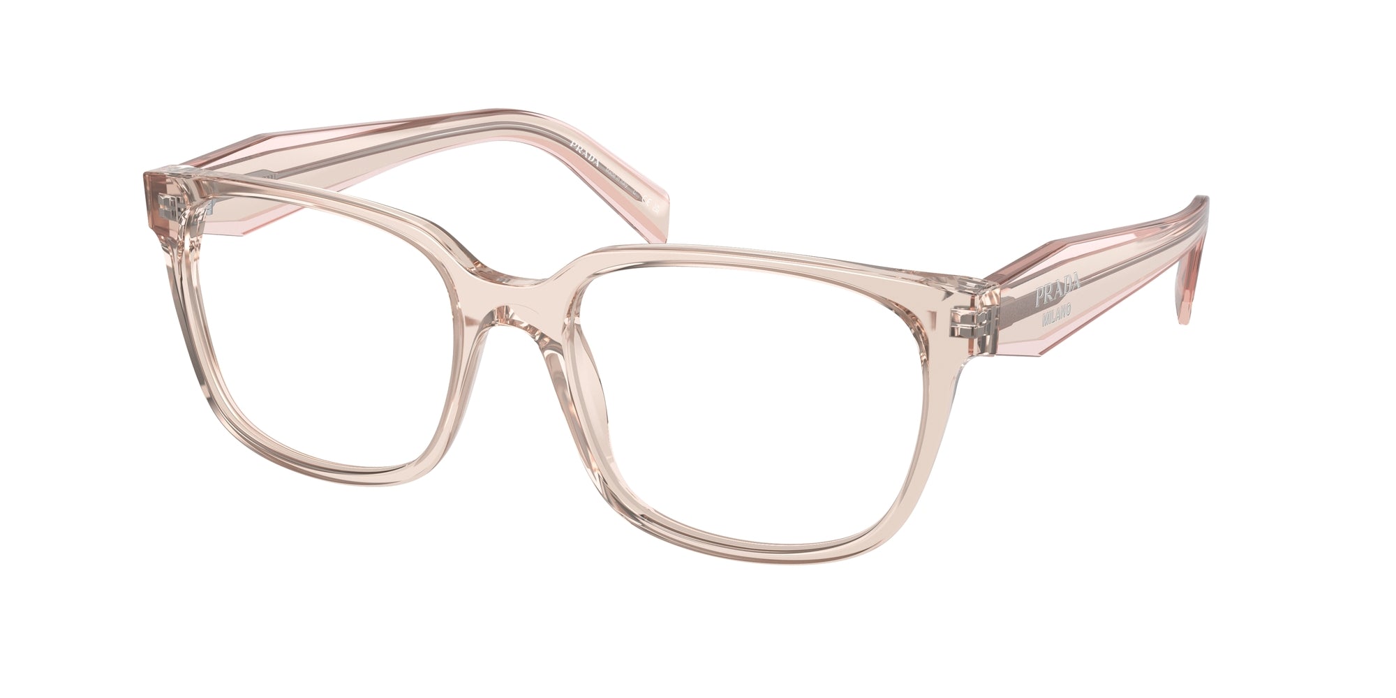 8056597877121 - Damen PR 17ZV  15J1O1 Rahmen von BRILLEN Acetat Rosa Transparent Quadratisch Normal