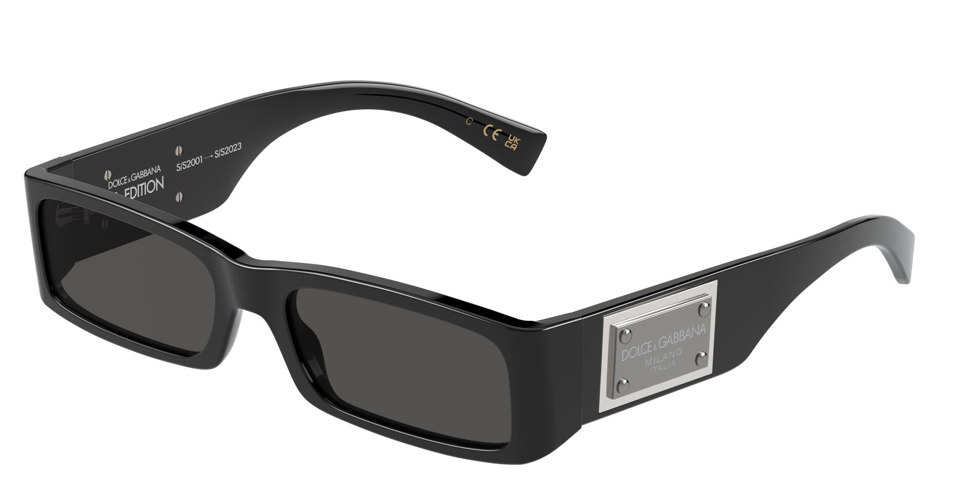 8056597880589 - Herren DG4444  501 87 Gläser SONNENBRILLEN Acetat Schwarz Grau Quadratisch Normal