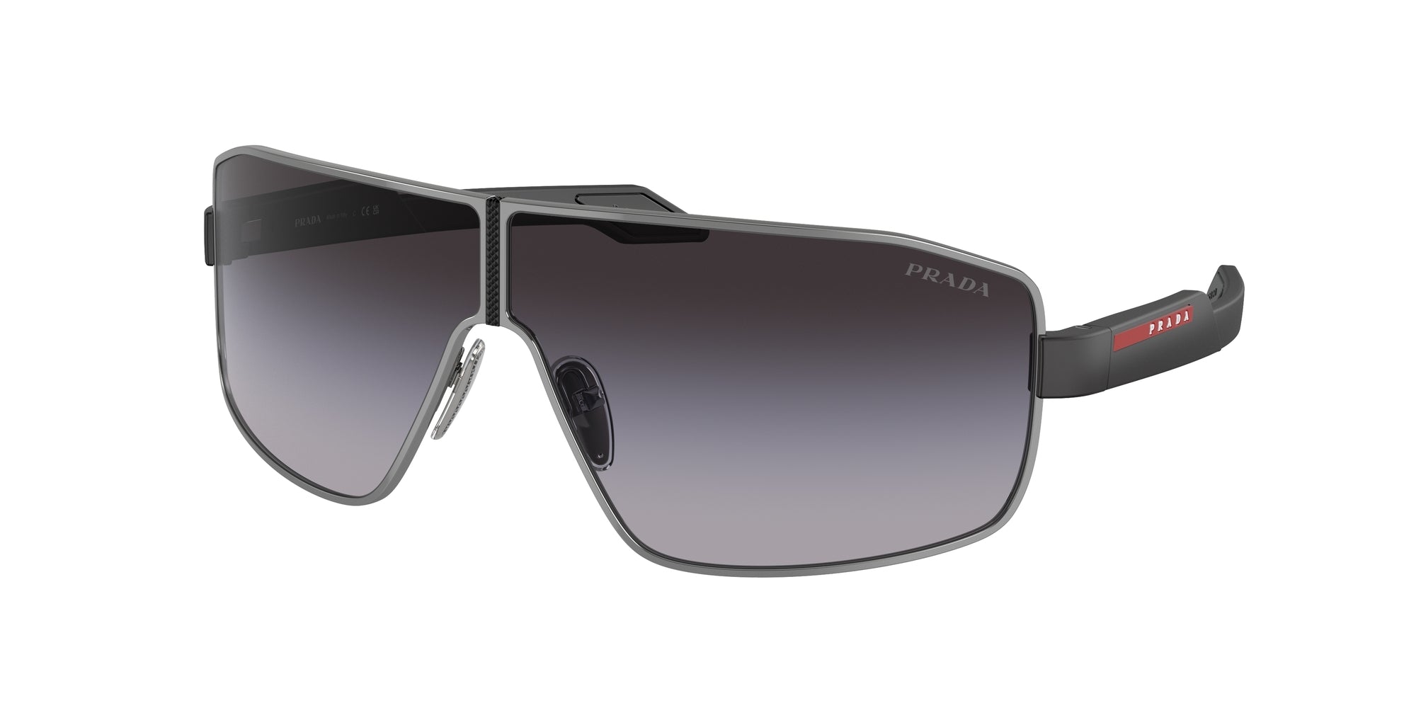 8056597888875 - Herren PS 54YS  5AV09U Gläser SONNENBRILLEN Metall Gunmetal Grau Geometrisch Normal Schattiert