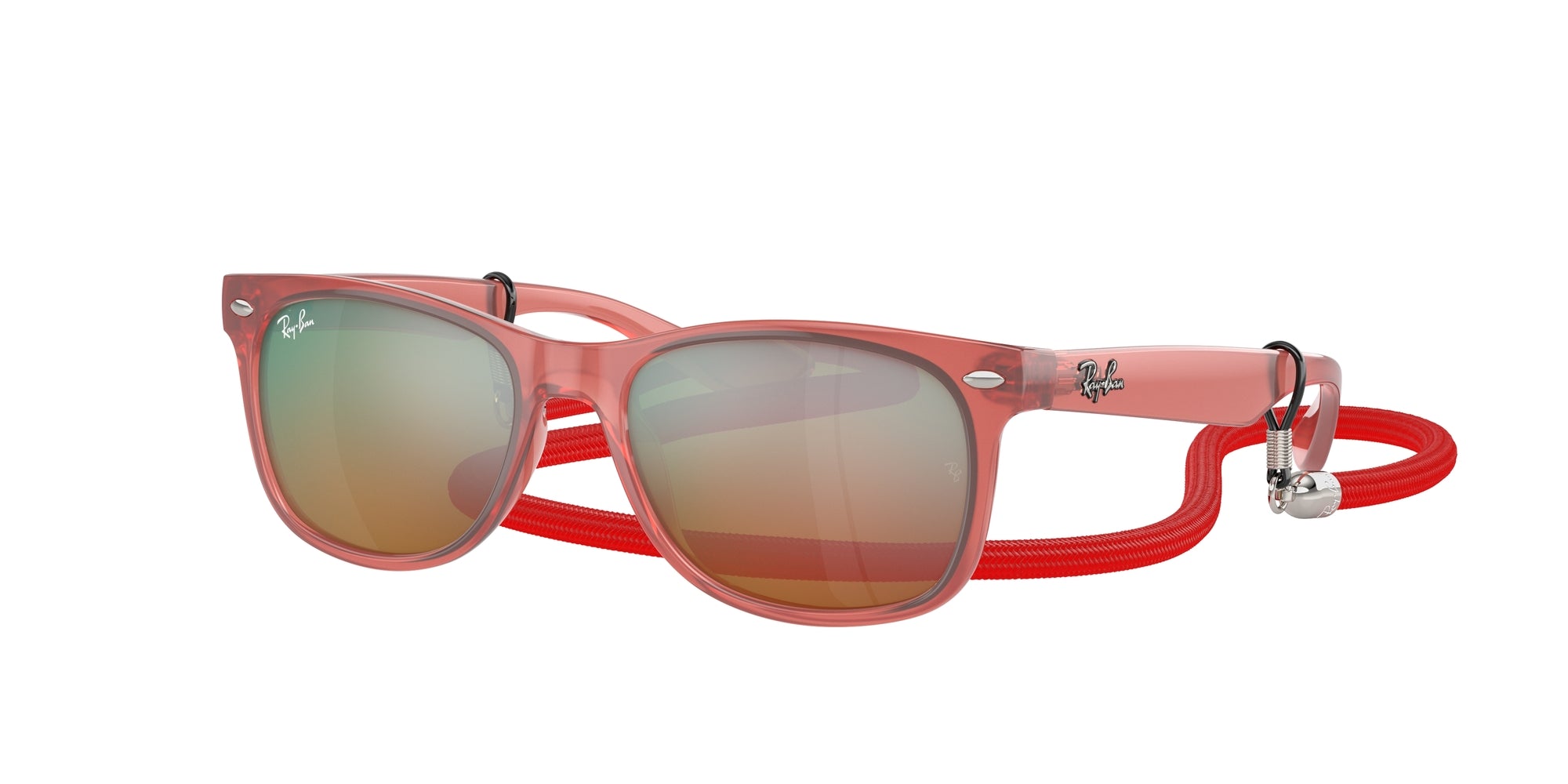 8056597888936 - Kind RJ9052S JUNIOR NEW WAYFARER 7145A8 Gläser SONNENBRILLEN Injiziert Rot Orange Quadratisch Normal