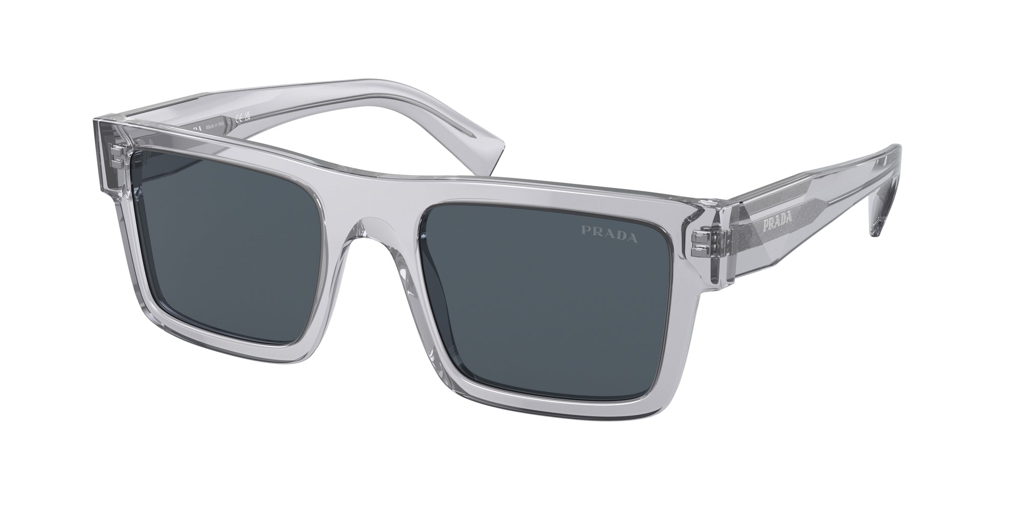 8056597889681 - Herren PR 19WS  U4309T Gläser SONNENBRILLEN Acetat Grau Grau Quadratisch Normal