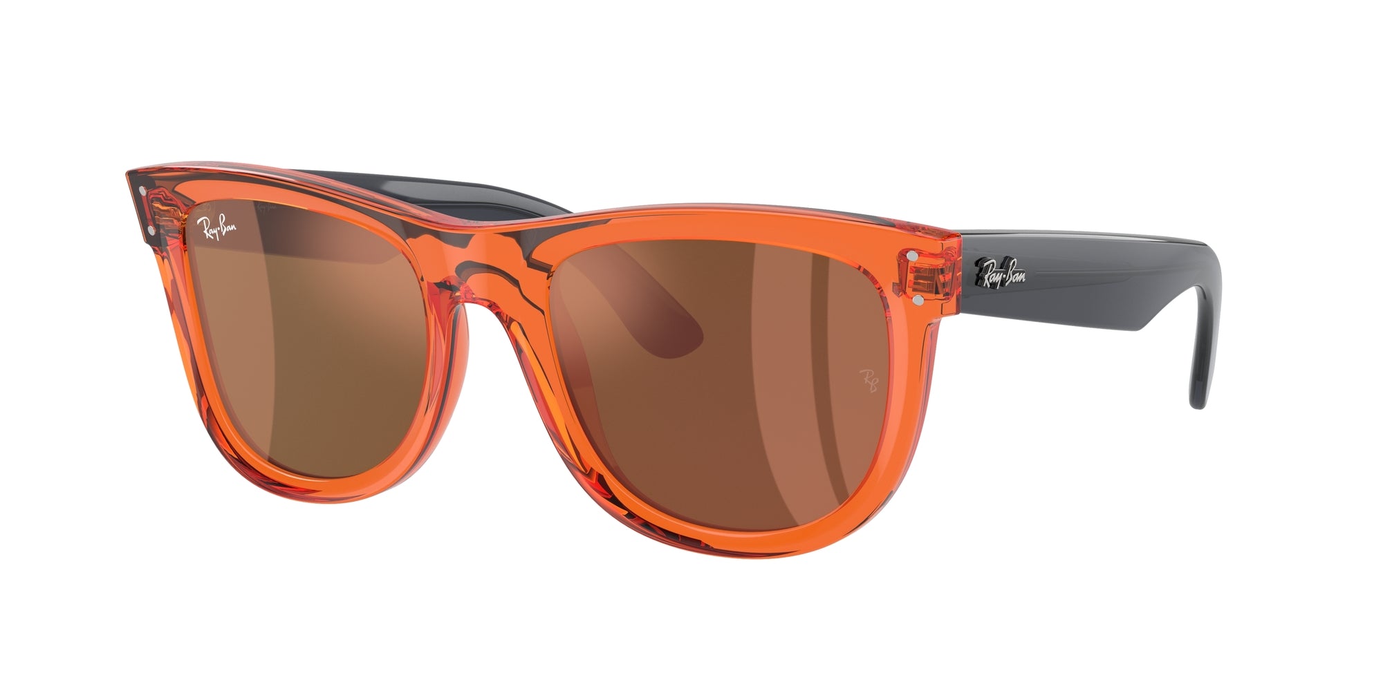 8056597918909 - Unisex RBR0502S WAYFARER REVERSE 6712GM Gläser SONNENBRILLEN Injiziert Orange Braun Quadratisch Normal Spiegel