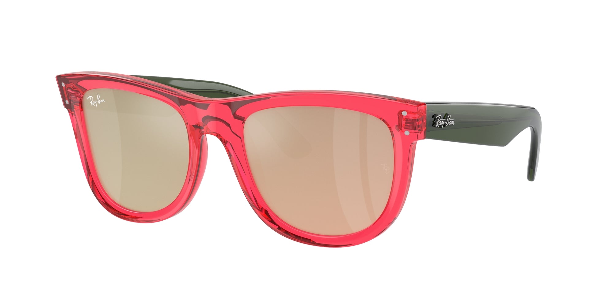 8056597918923 - Unisex RBR0502S WAYFARER REVERSE 67132O Gläser SONNENBRILLEN Injiziert Rot Gold Quadratisch Normal Spiegel