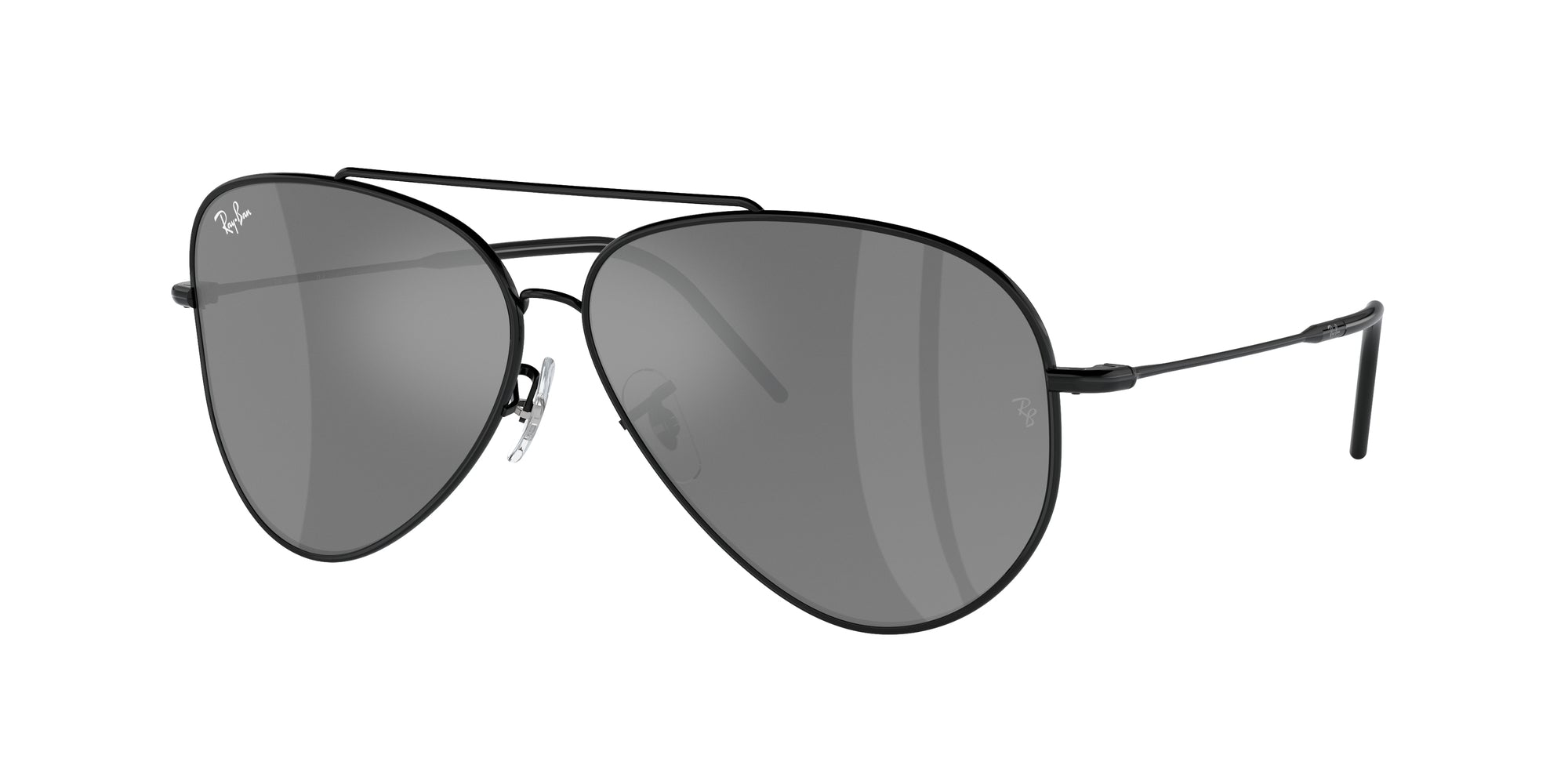 8056597919050 - Unisex RBR0101S Aviator Reverse 002 GS Gläser SONNENBRILLEN Metall Schwarz Silber Pilot Normal Spiegel