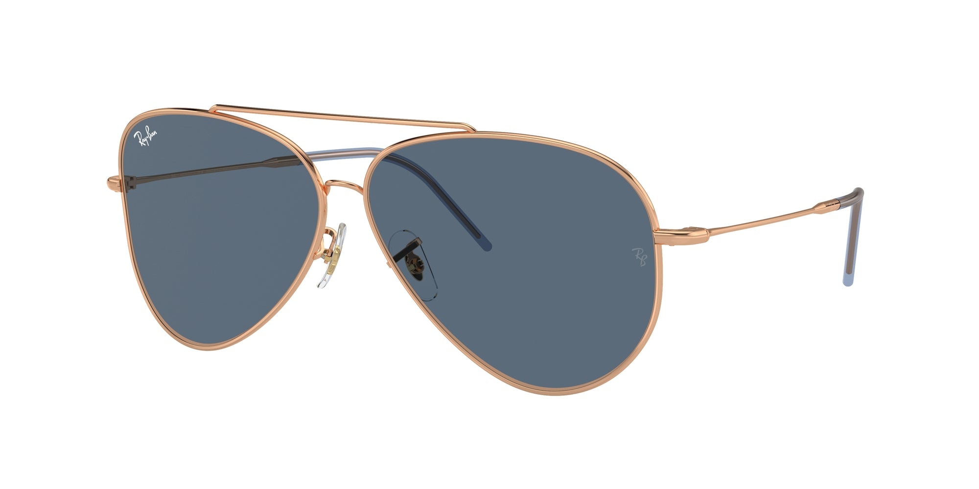 8056597919159 - Unisex RBR0101S Aviator Reverse 92023a Gläser SONNENBRILLEN Metall Gold Blau Pilot Normal