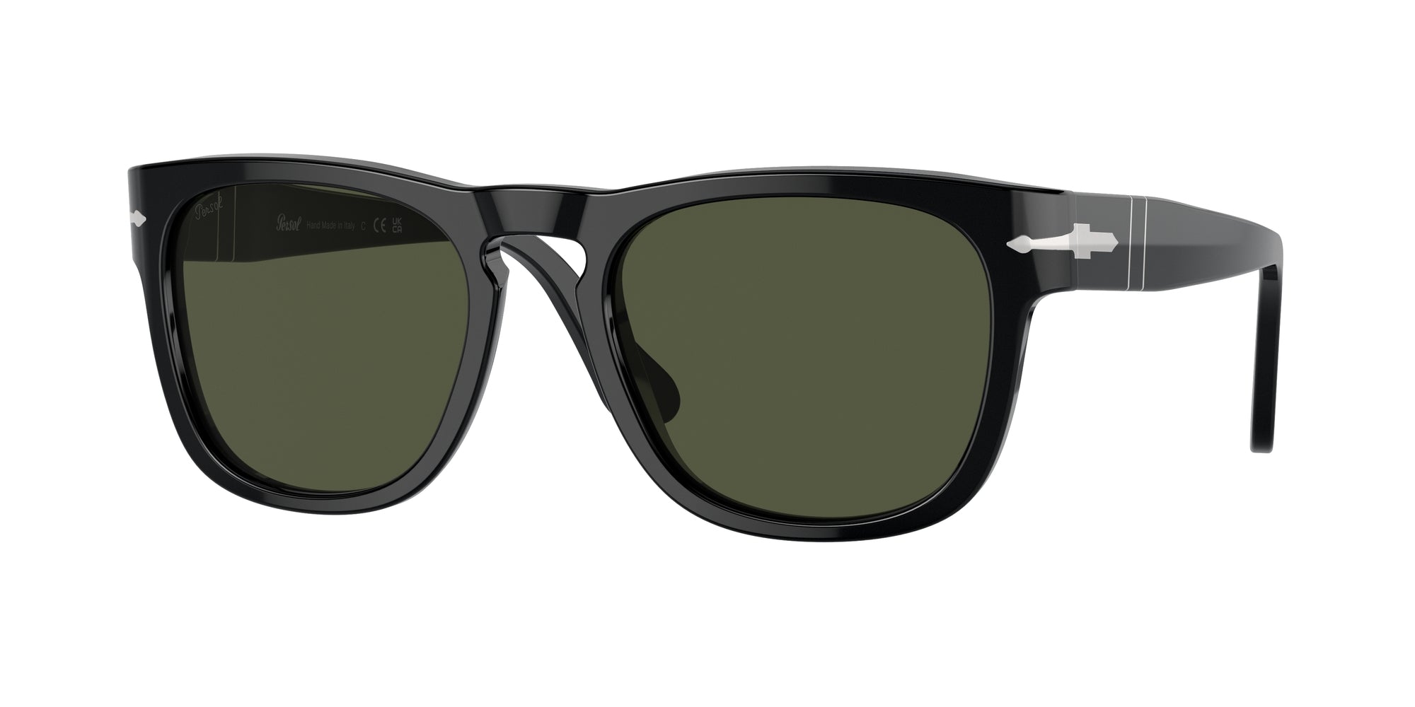 8056597922791 - Unisex PO3333S ELIO 95 31 Gläser SONNENBRILLEN Acetat Schwarz Grün Quadratisch Normal