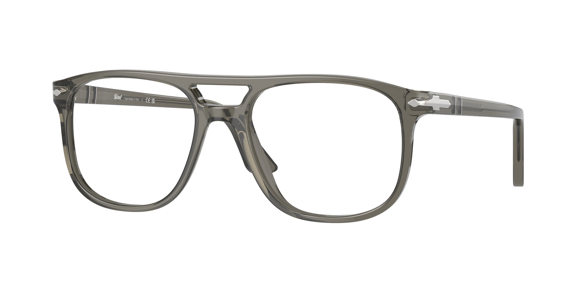 8056597923606 - Unisex PO3329V Greta 1103 Rahmen von BRILLEN Acetat Grau Trasparente Pilot Normale