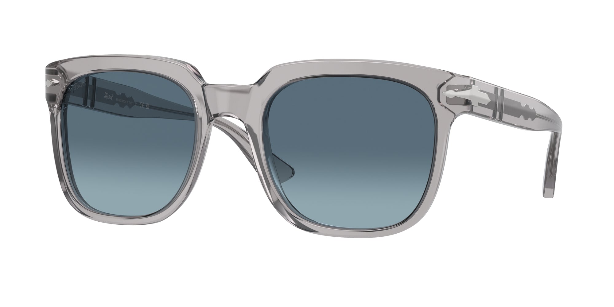 8056597925020 - Unisex PO3323S  309 Q8 Gläser SONNENBRILLEN Acetat Grau Blau Quadratisch Normal Schattiert