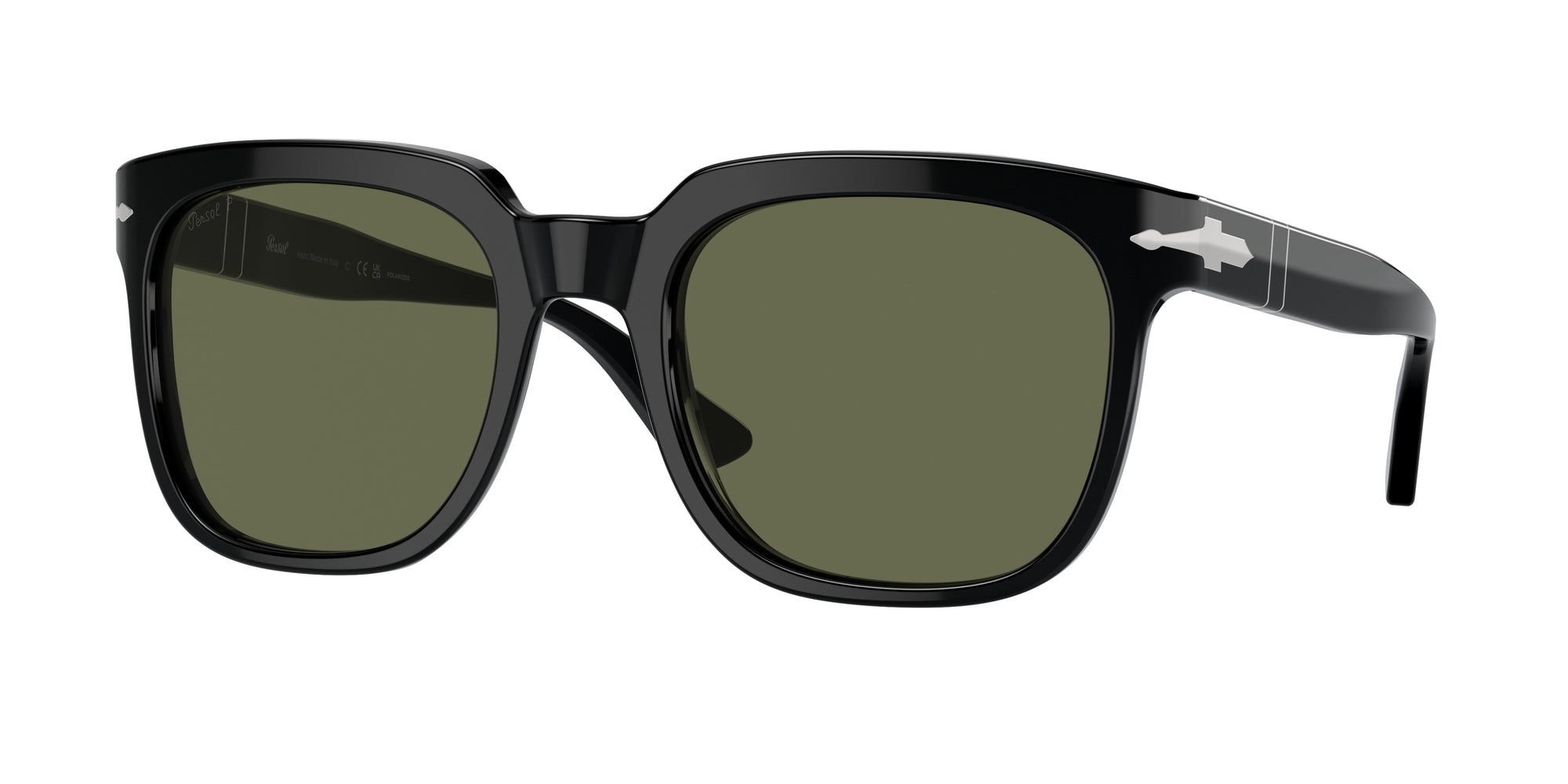 8056597925044 - Unisex PO3323S  95 58 Gläser SONNENBRILLEN Acetat Schwarz Grün Quadratisch Polarisiert