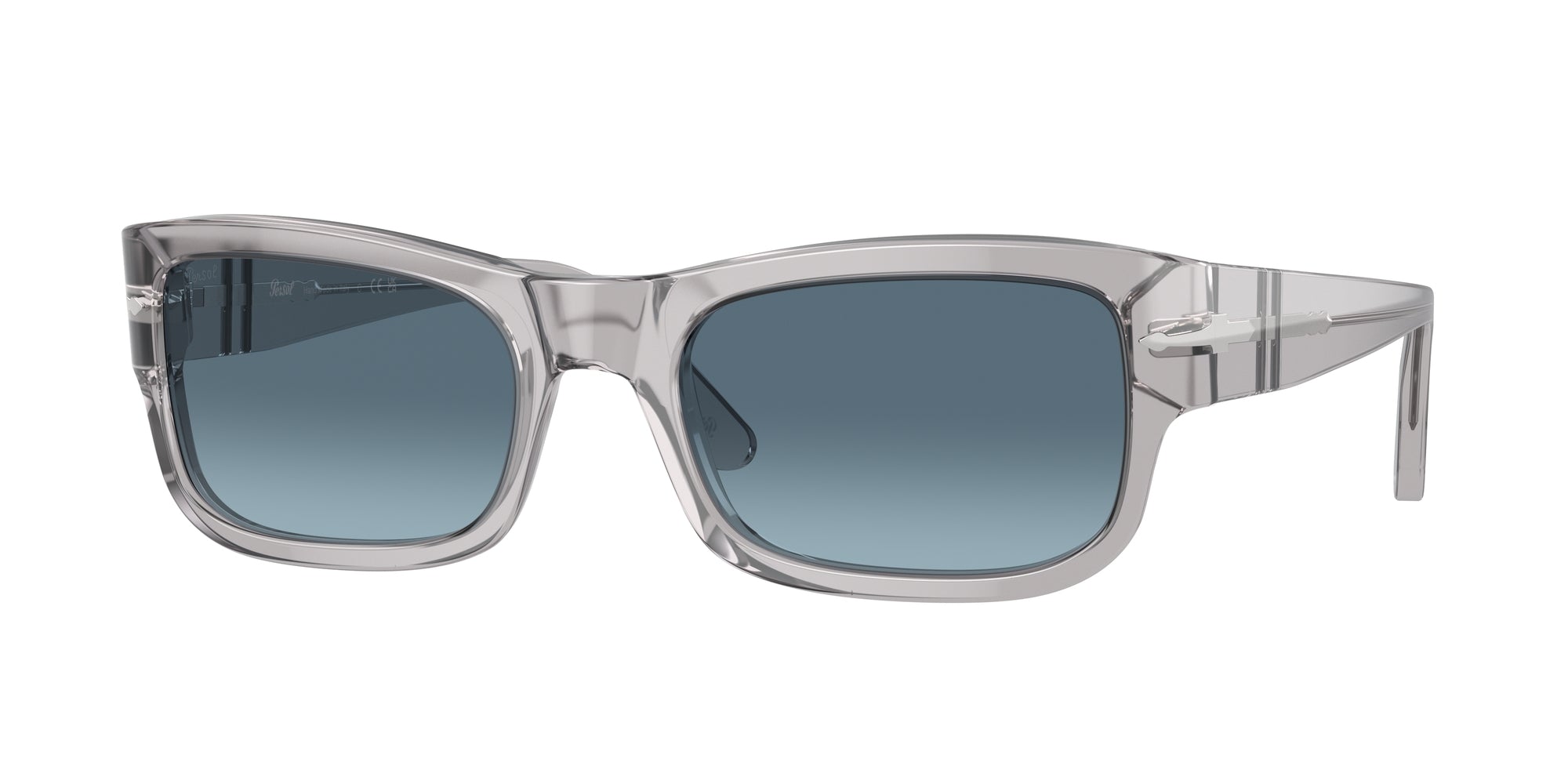 8056597925334 - Unisex PO3326S  309 Q8 Gläser SONNENBRILLEN Acetat Grau Himmelblau Hocken Normal Schattiert