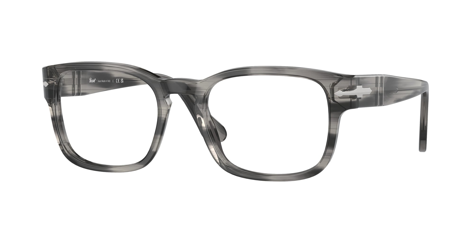 8056597931571 - Unisex PO3334V  1192 Rahmen von BRILLEN Acetat Grau Transparent Quadratisch Normal