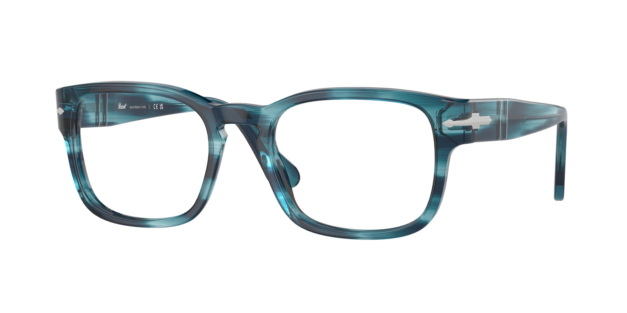 8056597931625 - Unisex PO3334V  1193 Rahmen von BRILLEN Acetat Blau Transparent Quadratisch Normal