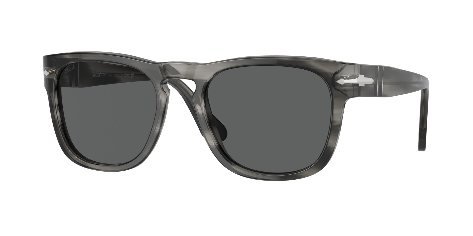 8056597931748 - Unisex PO3333S ELIO 1192B1 Gläser SONNENBRILLEN Acetat Grau gestreift Grau Hocken Normal