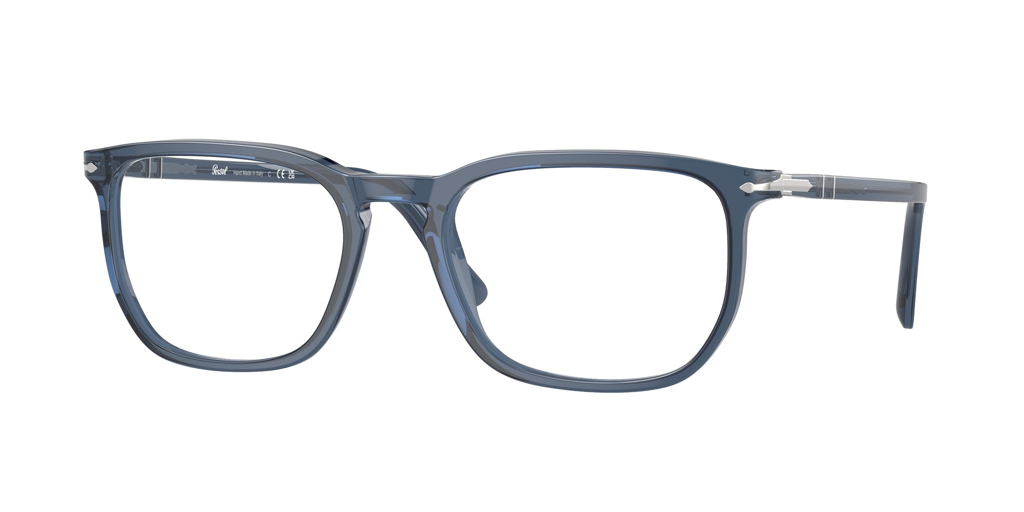 8056597932332 - Unisex PO3339V  1197 Rahmen von BRILLEN Acetat Blau Transparent Quadratisch Normal