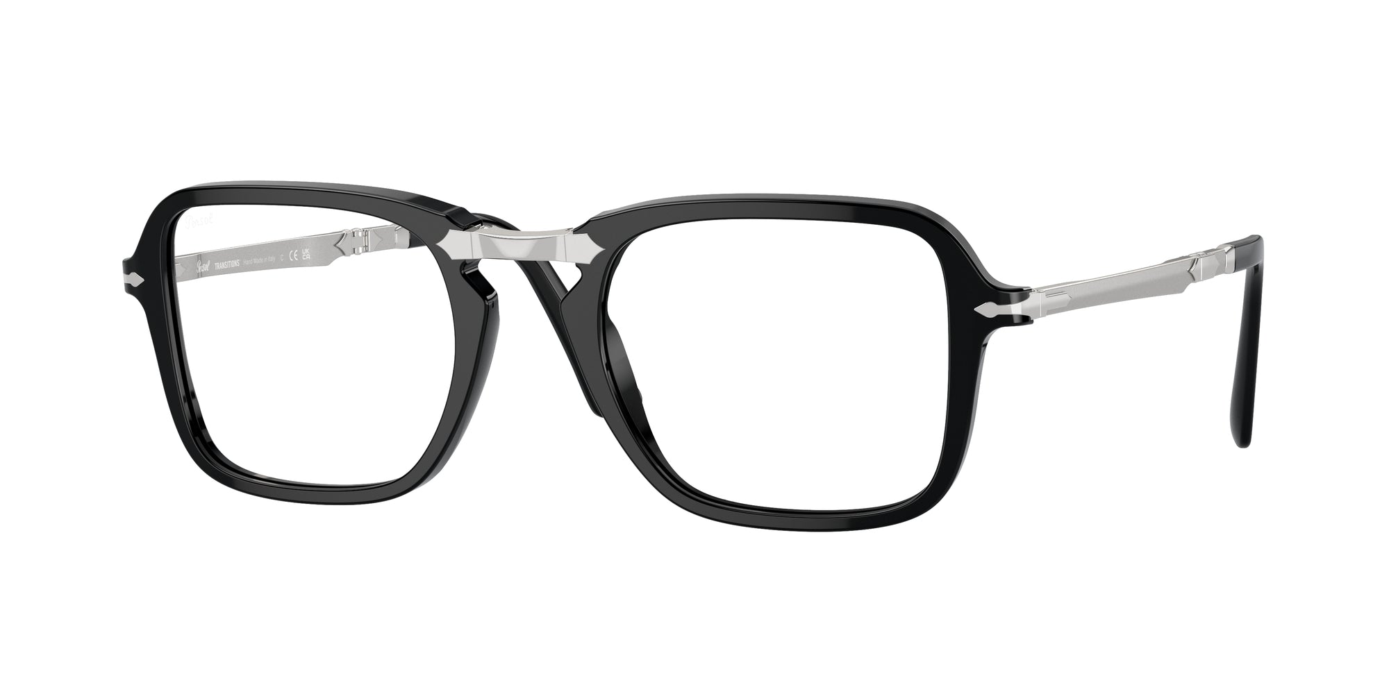 8056597934855 - Unisex PO3330S  95 GG Gläser SONNENBRILLEN Acetat Schwarz Transparent Hocken Übergänge Photochromatisch