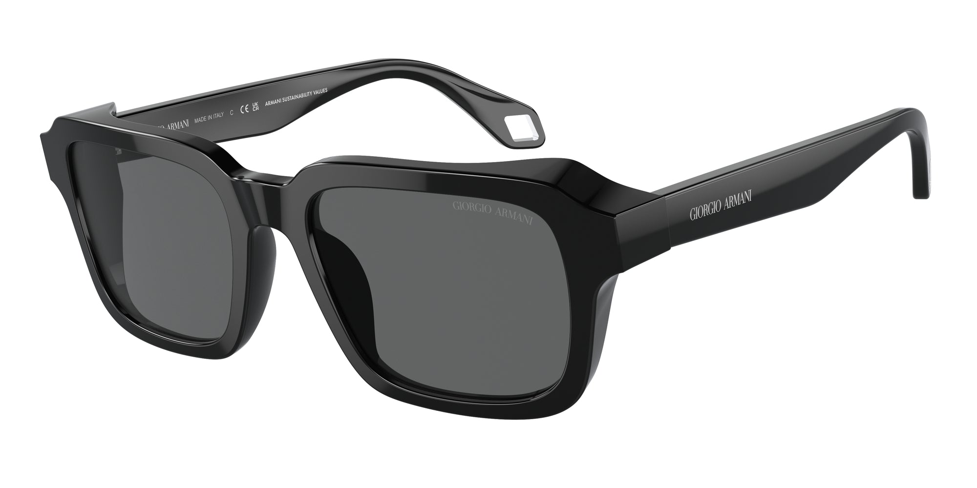 8056597940467 - Herren AR8194U  5875B1 Gläser SONNENBRILLEN Acetat Schwarz Grau Quadratisch Normal