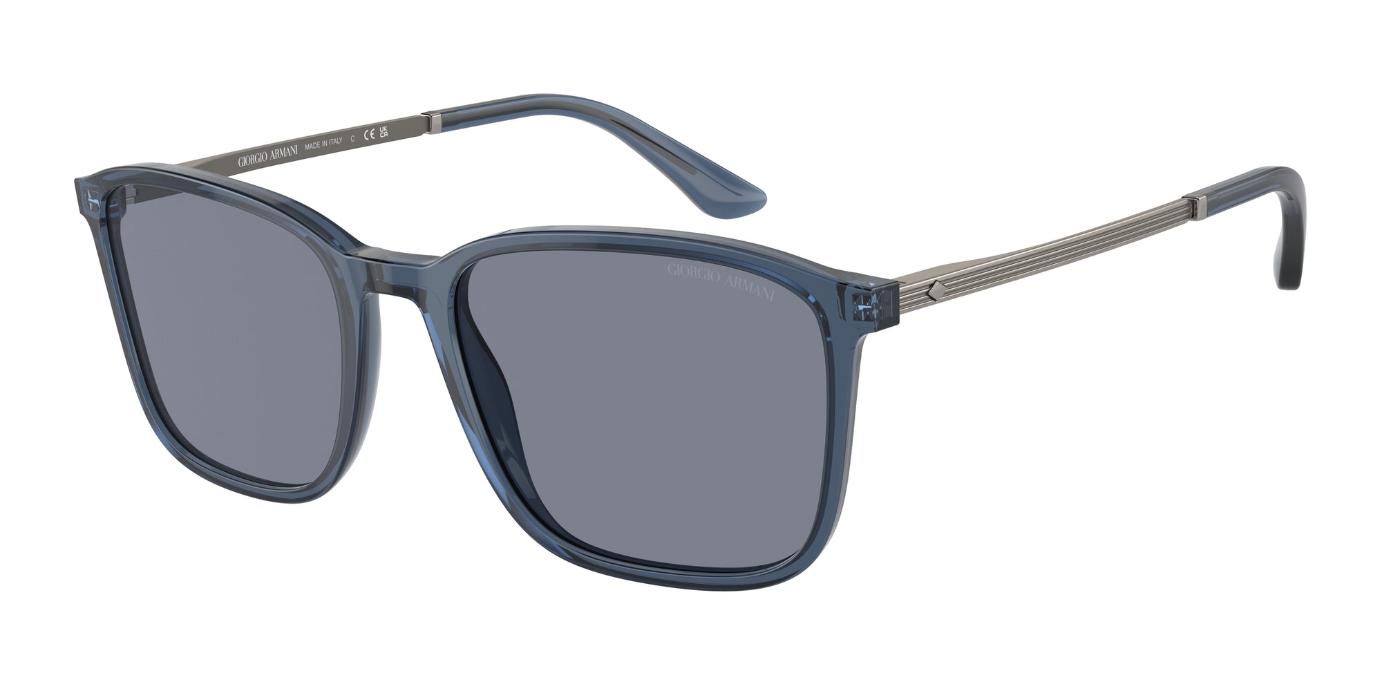 8056597942638 - Herren AR8197  603519 Gläser SONNENBRILLEN Acetat Blau Blau Quadratisch Normal