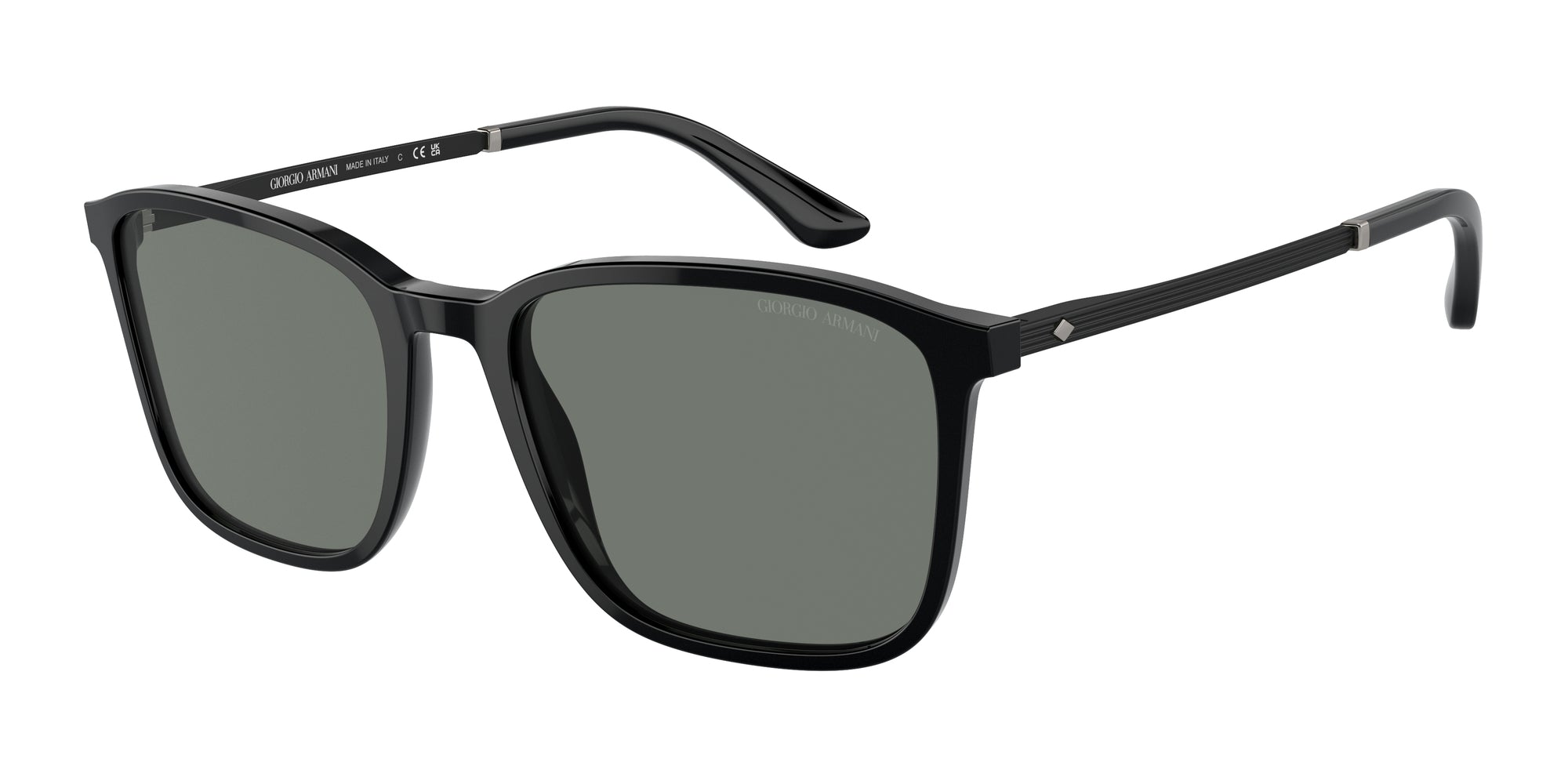 8056597942669 - Herren AR8197  5001 1 Gläser SONNENBRILLEN Acetat Schwarz Grau Quadratisch Normal