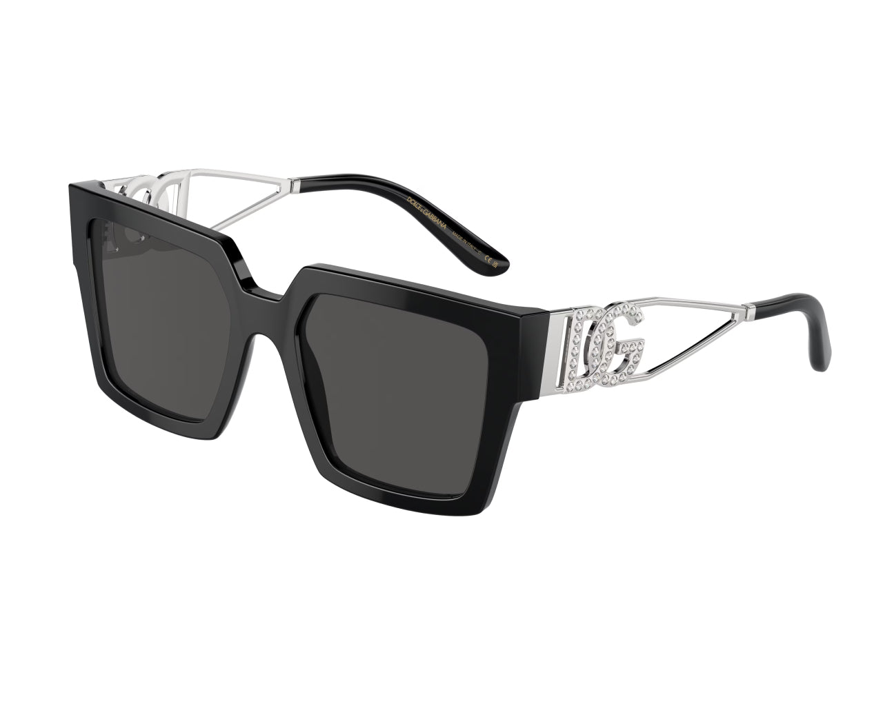 8056597946674 - Damen DG4446B  501 87 Gläser SONNENBRILLEN Acetat Schwarz Grau Quadratisch Normal