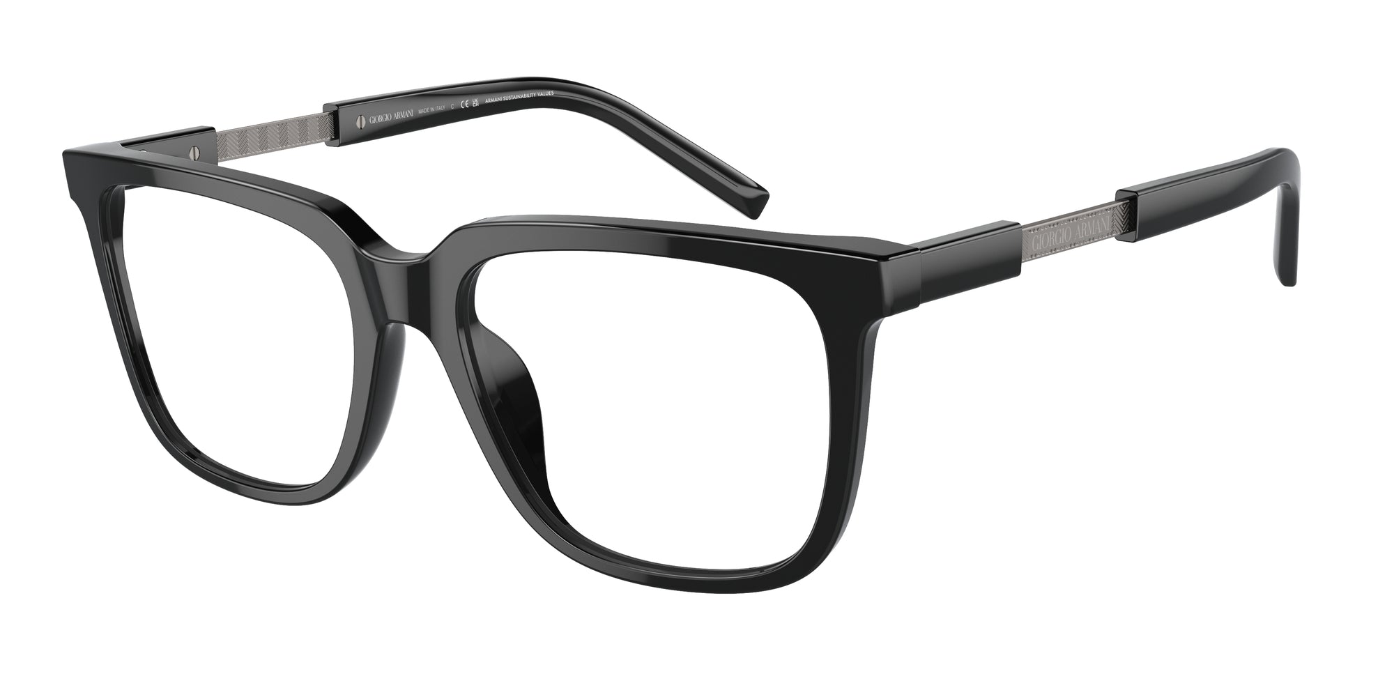 8056597947312 - Herren AR7252U  5875 Rahmen von BRILLEN Acetat Schwarz Transparent Quadratisch Normal