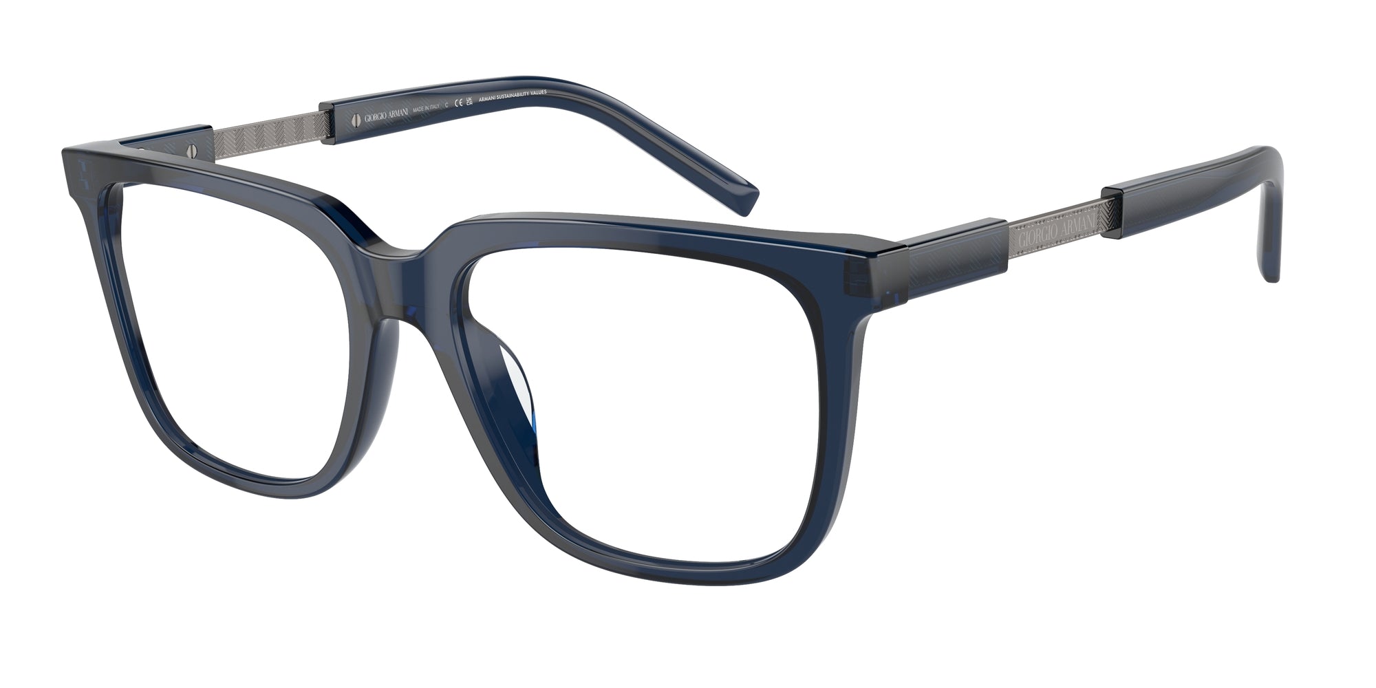 8056597947350 - Herren AR7252U  6047 Rahmen von BRILLEN Acetat Blau Transparent Quadratisch Normal