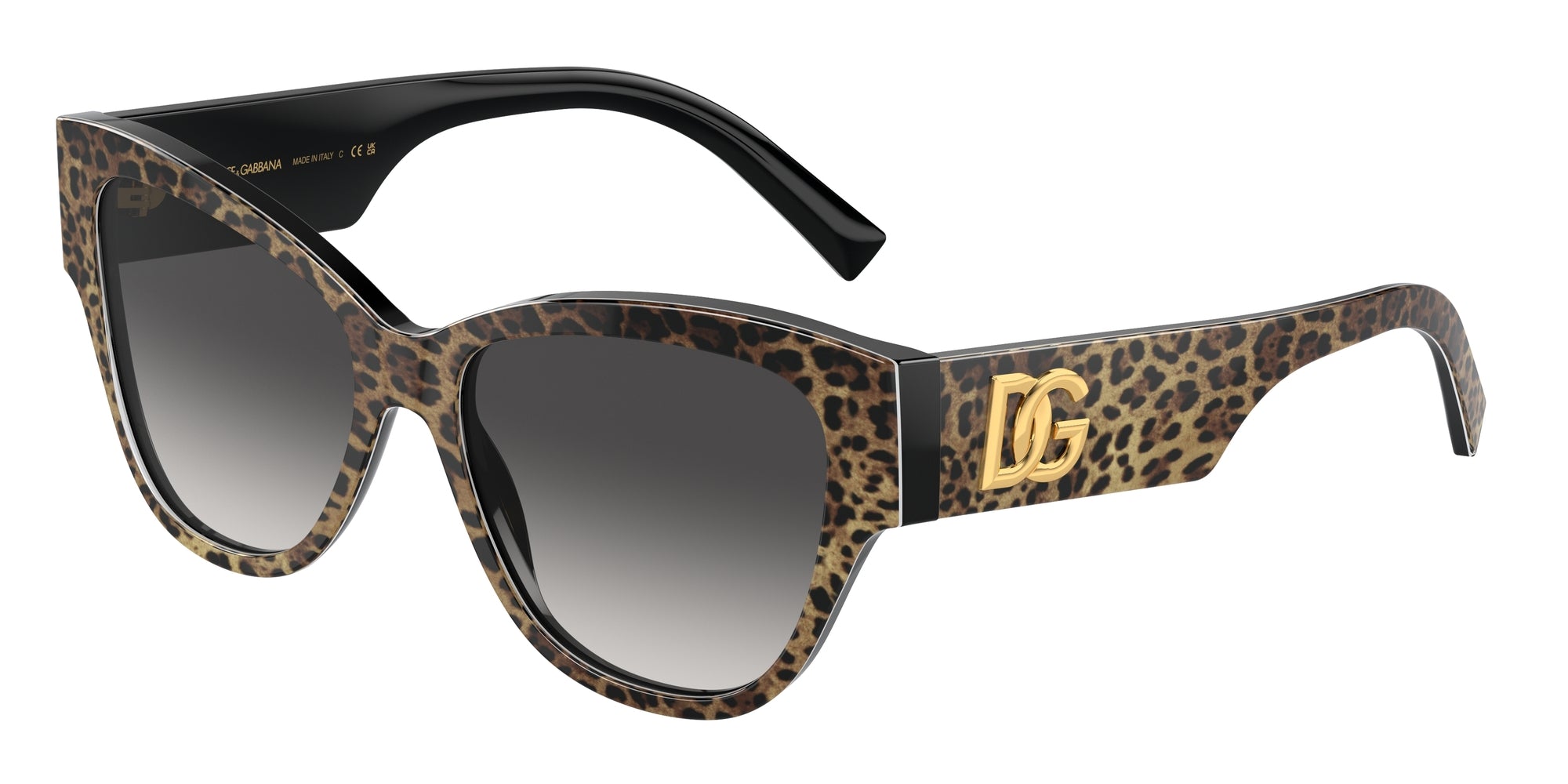 8056597947824 - Frau DG4449  31638G Gläser SONNENBRILLEN Acetat Leopard Grau Schmetterling Normale Schattiert