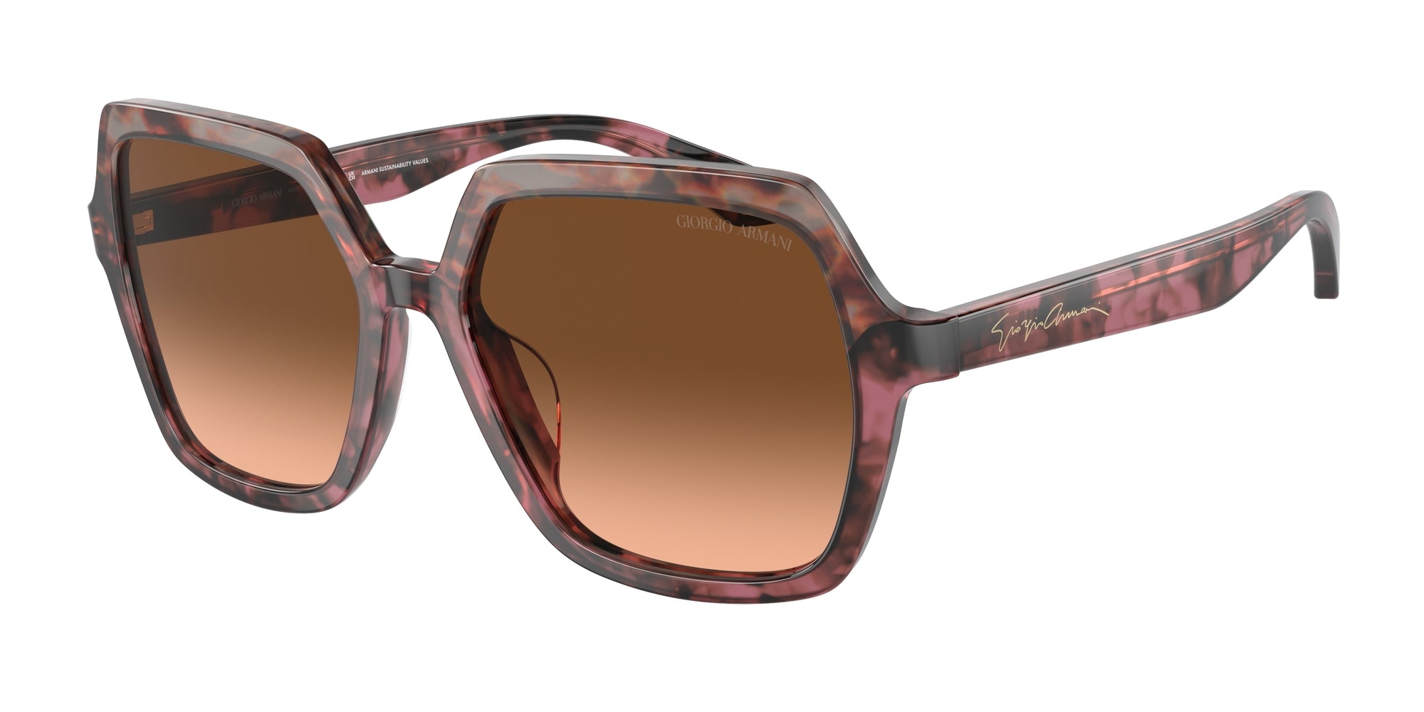 8056597953610 - Damen AR8193U  60320A Gläser SONNENBRILLEN Acetat Braun Rosa Quadratisch Normal Schattiert